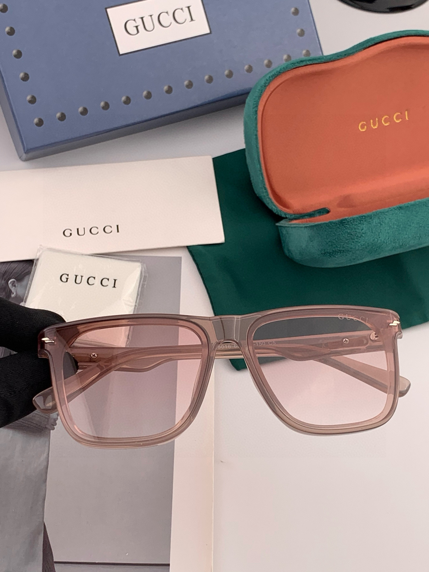 🔺 【GUCCI】2025开春新款 潮流爆款 时尚方框偏光太阳镜 高品质 佩戴舒适 网红潮款墨镜 女士高