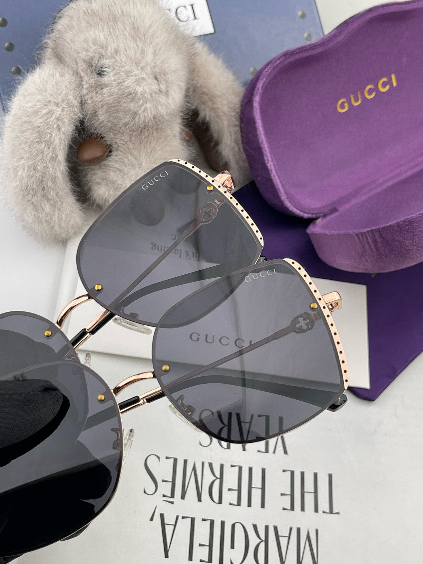   GUCCI-古驰意大利进口🇮🇹时尚潮流奢华装饰太阳眼镜 高清偏光太阳镜明星海报款 超高复杂工艺 立体