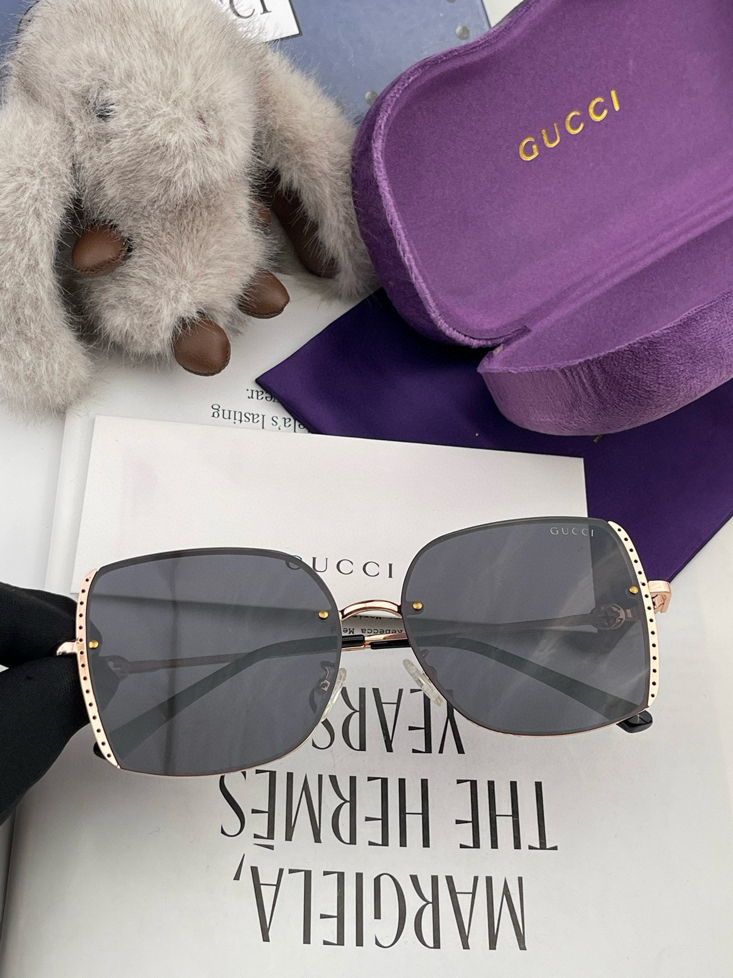   GUCCI-古驰意大利进口🇮🇹时尚潮流奢华装饰太阳眼镜 高清偏光太阳镜明星海报款 超高复杂工艺 立体