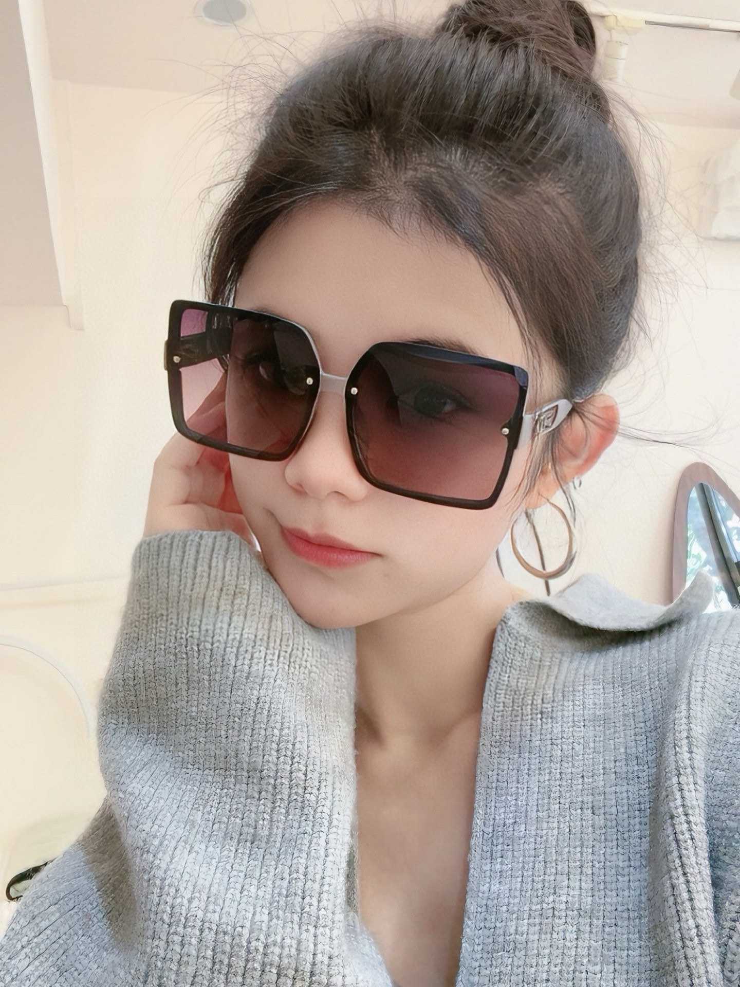 🔺 【DIOR-迪奥】2025开春新款 潮流爆款 时尚方框偏光太阳镜 高品质 佩戴舒适 网红潮款墨镜 女