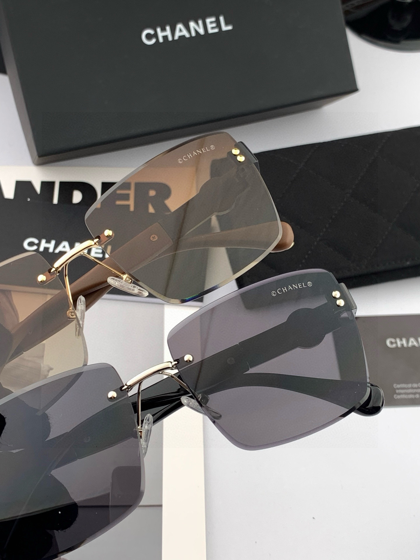 🔺 【香奈儿】2025开春新款 潮流爆款 时尚方框太阳镜 高品质 佩戴舒适 网红潮款墨镜 女士高清加厚偏