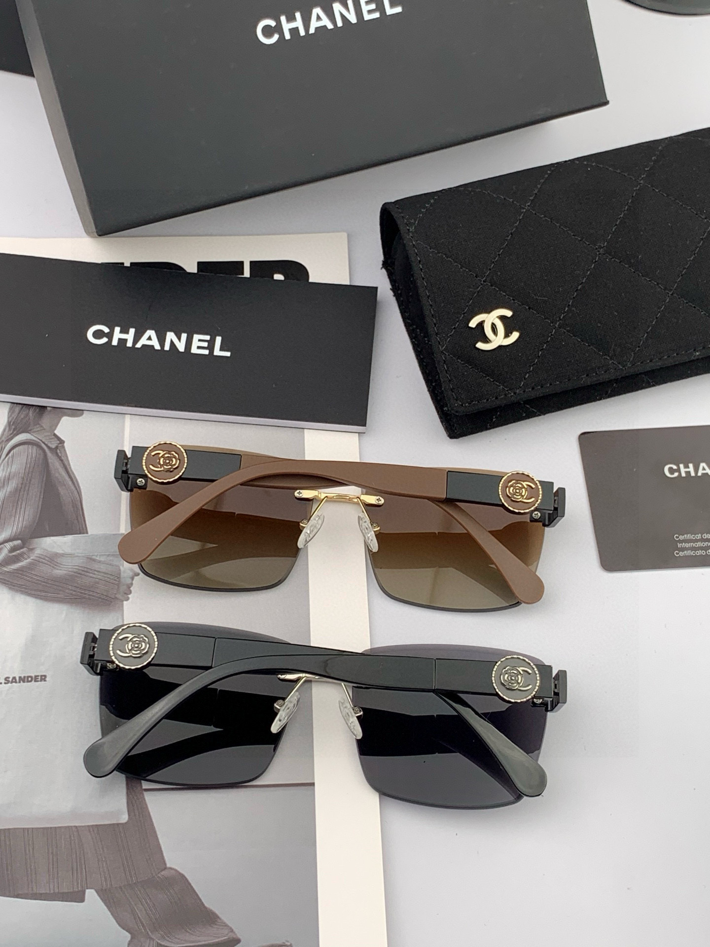 🔺 【香奈儿】2025开春新款 潮流爆款 时尚方框太阳镜 高品质 佩戴舒适 网红潮款墨镜 女士高清加厚偏