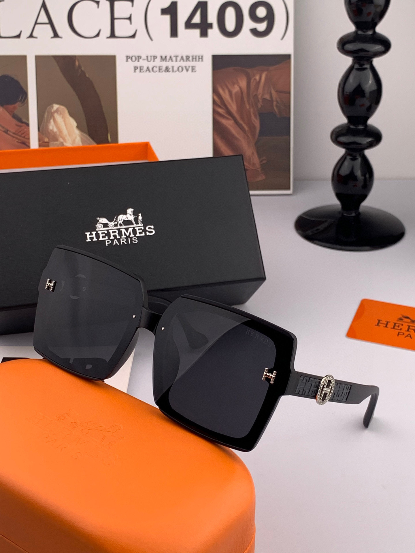   【TR偏光系列】爱马仕   经典的方框设计，不挑脸型，无论搭配大衣还是连衣裙都非常显气质尼龙偏光镜片