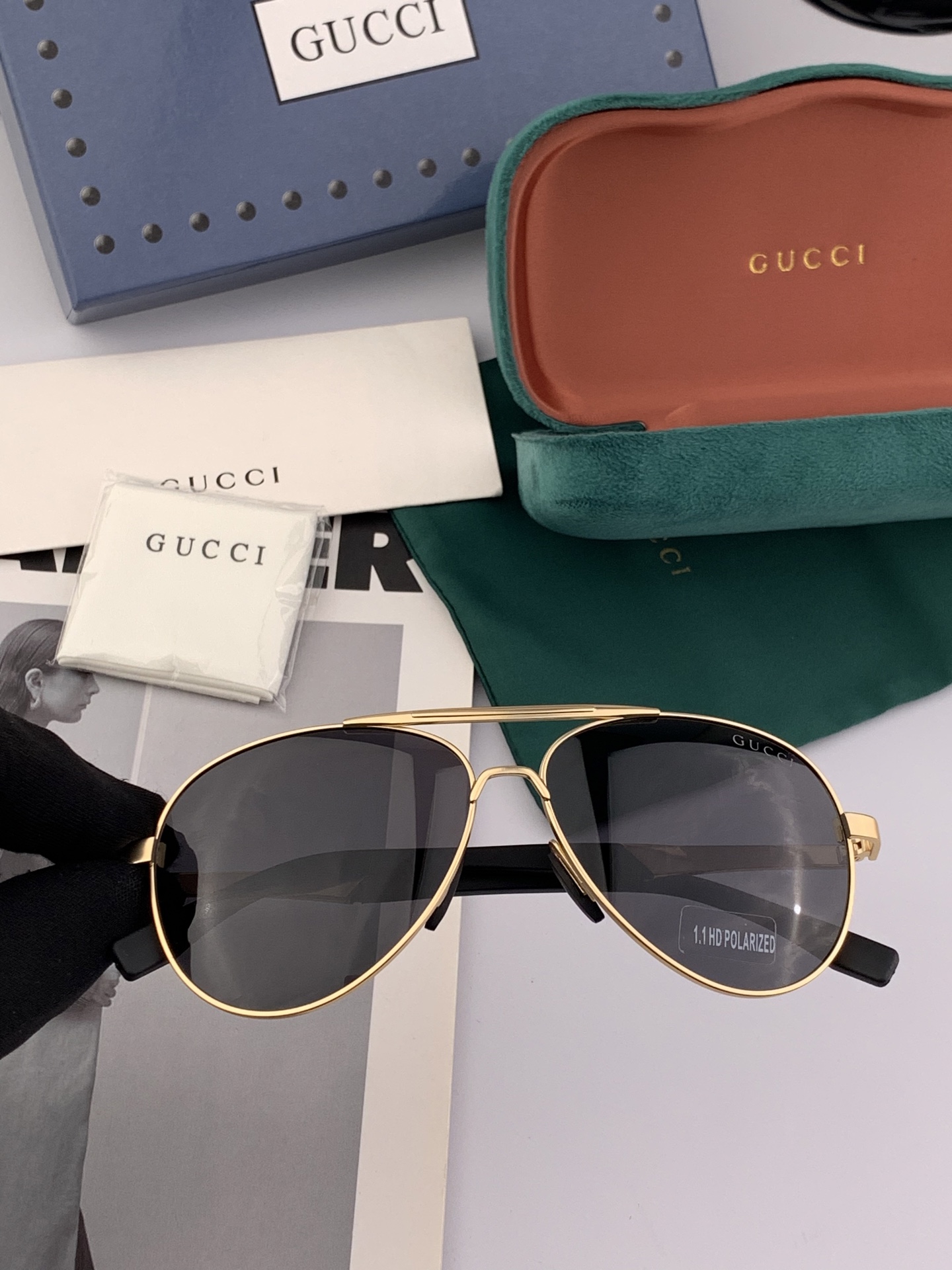  😈GUCCI😈 男士推荐 ❤️💛💚新款偏光太阳镜  时尚大方 舒适轻盈  型号：G0039