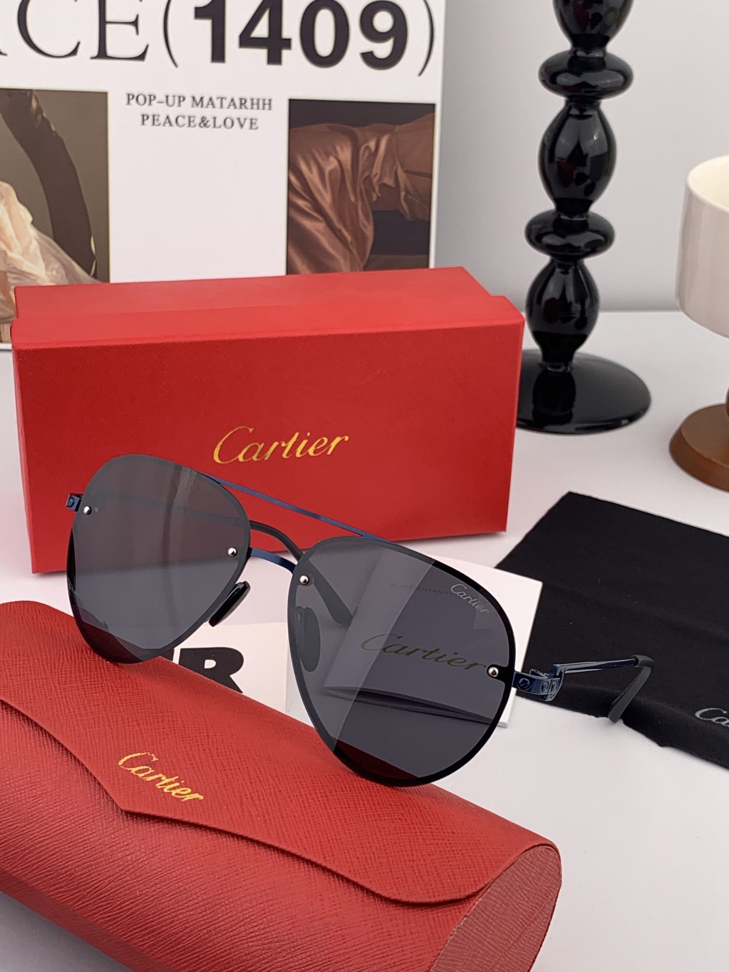  【Cartier  卡地亚】 👑男女款偏光墨镜  双色烤漆工艺  进口宝丽来偏光镜片   顶级做工彰显