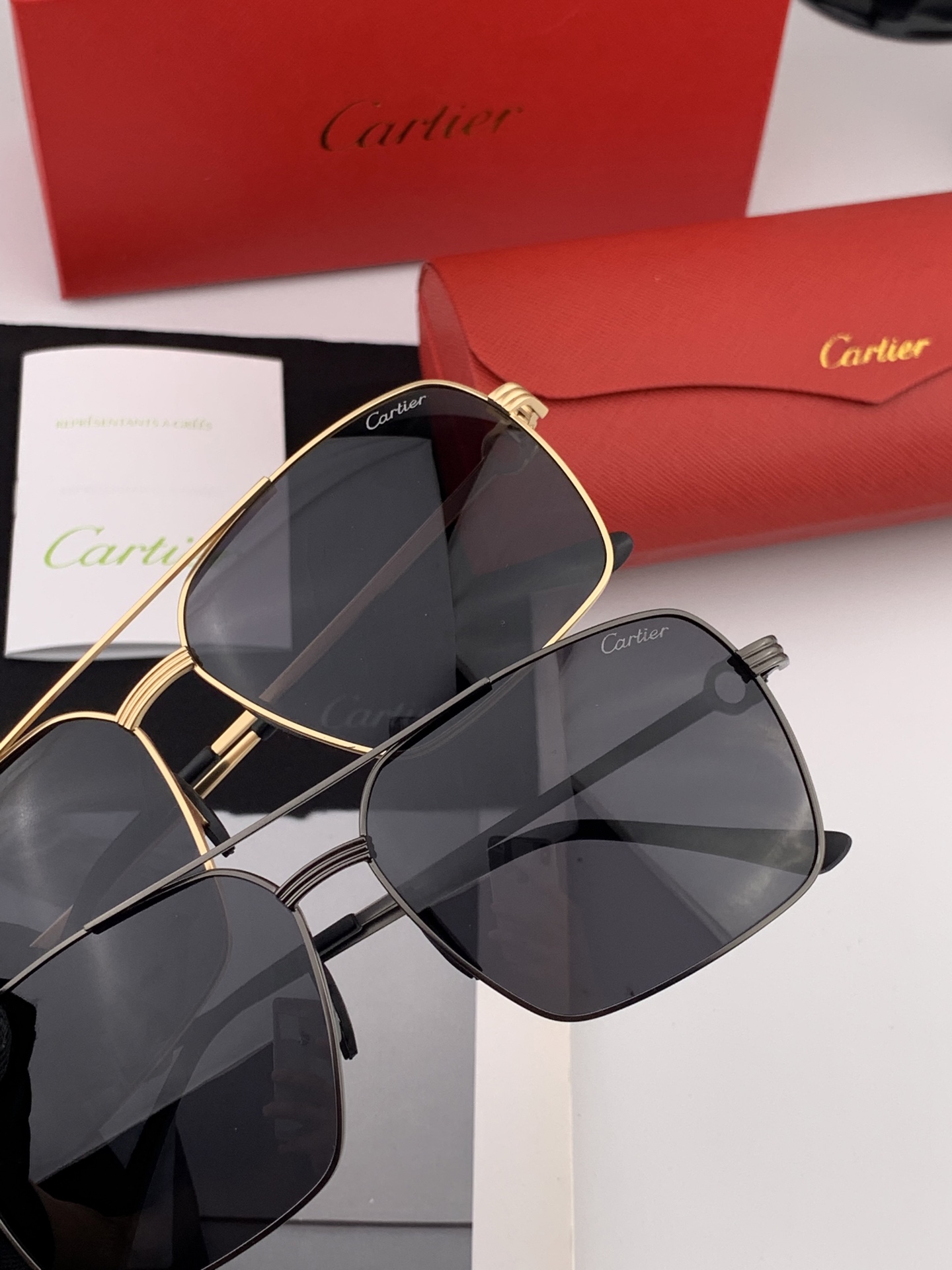  【Cartier  卡地亚】 👑男女款偏光墨镜  双色烤漆工艺  进口宝丽来偏光镜片   顶级做工彰显