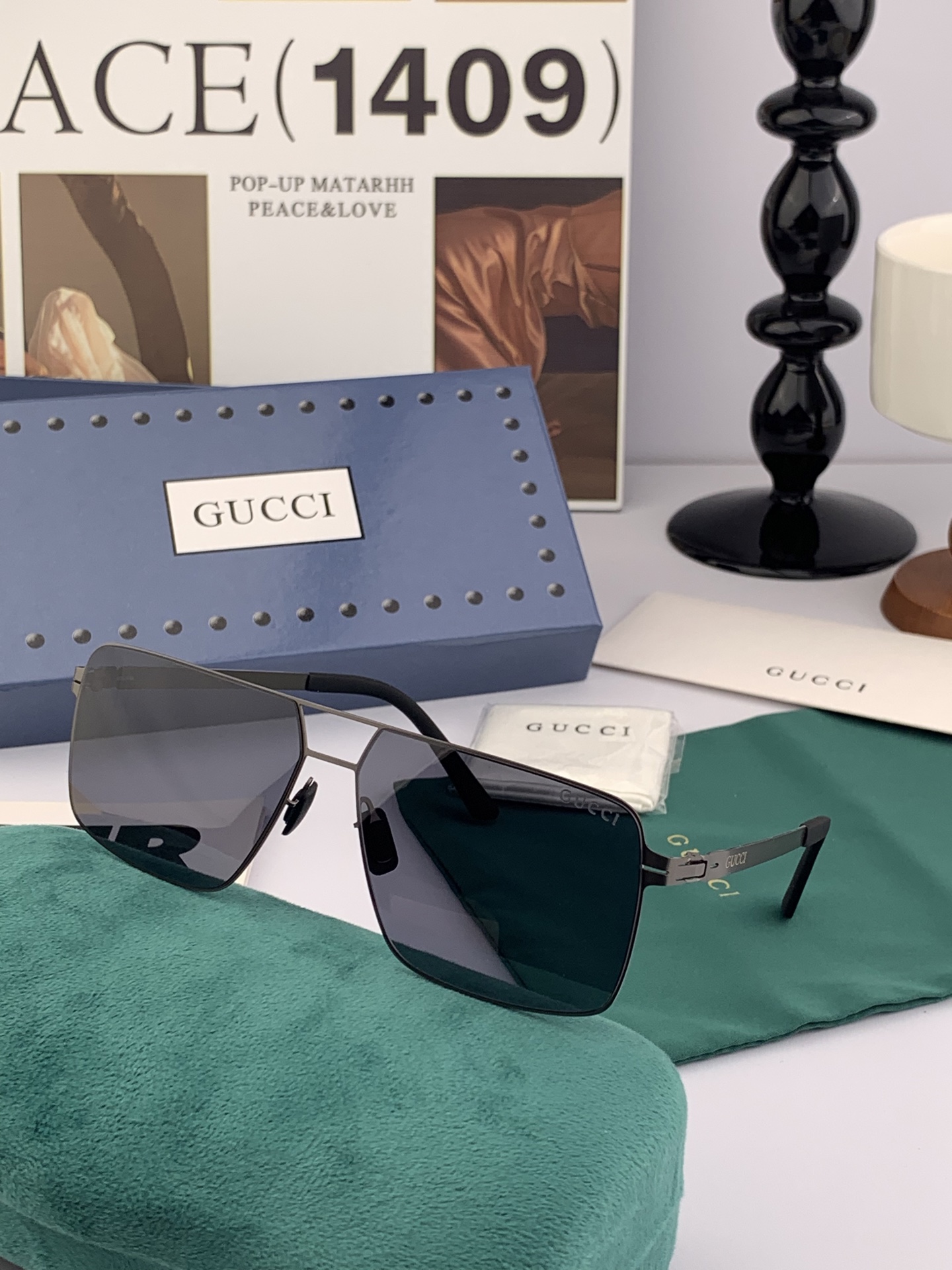   Gucci 2025春夏新款超轻无螺丝压不坏系列情侣款太阳镜高清尼龙镜片🦅完美品质，适合各种脸型，经