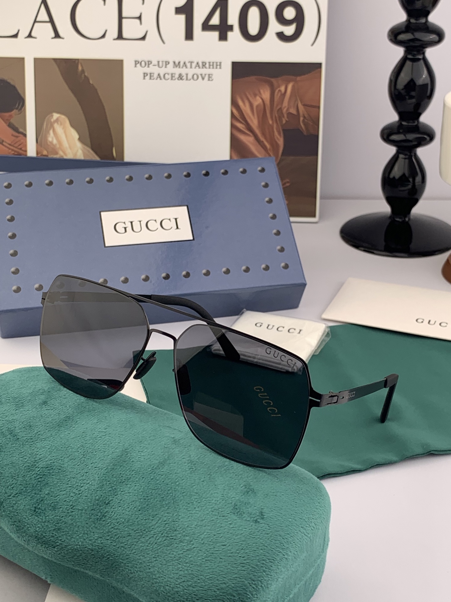 ♦️GUCCI 2025新款男女情侣款太阳镜多边形墨镜iP电镀永不褪色 超轻超有弹性整幅眼镜无螺丝重要的