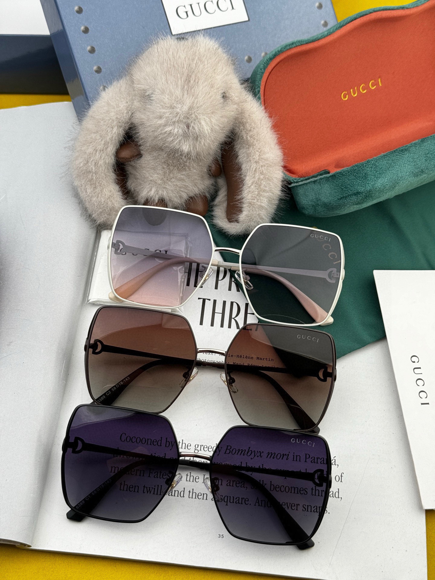  🔺 【GUCCI】2025开春新款 潮流爆款 时尚方框偏光太阳镜 高品质 佩戴舒适 网红潮款墨镜 女士