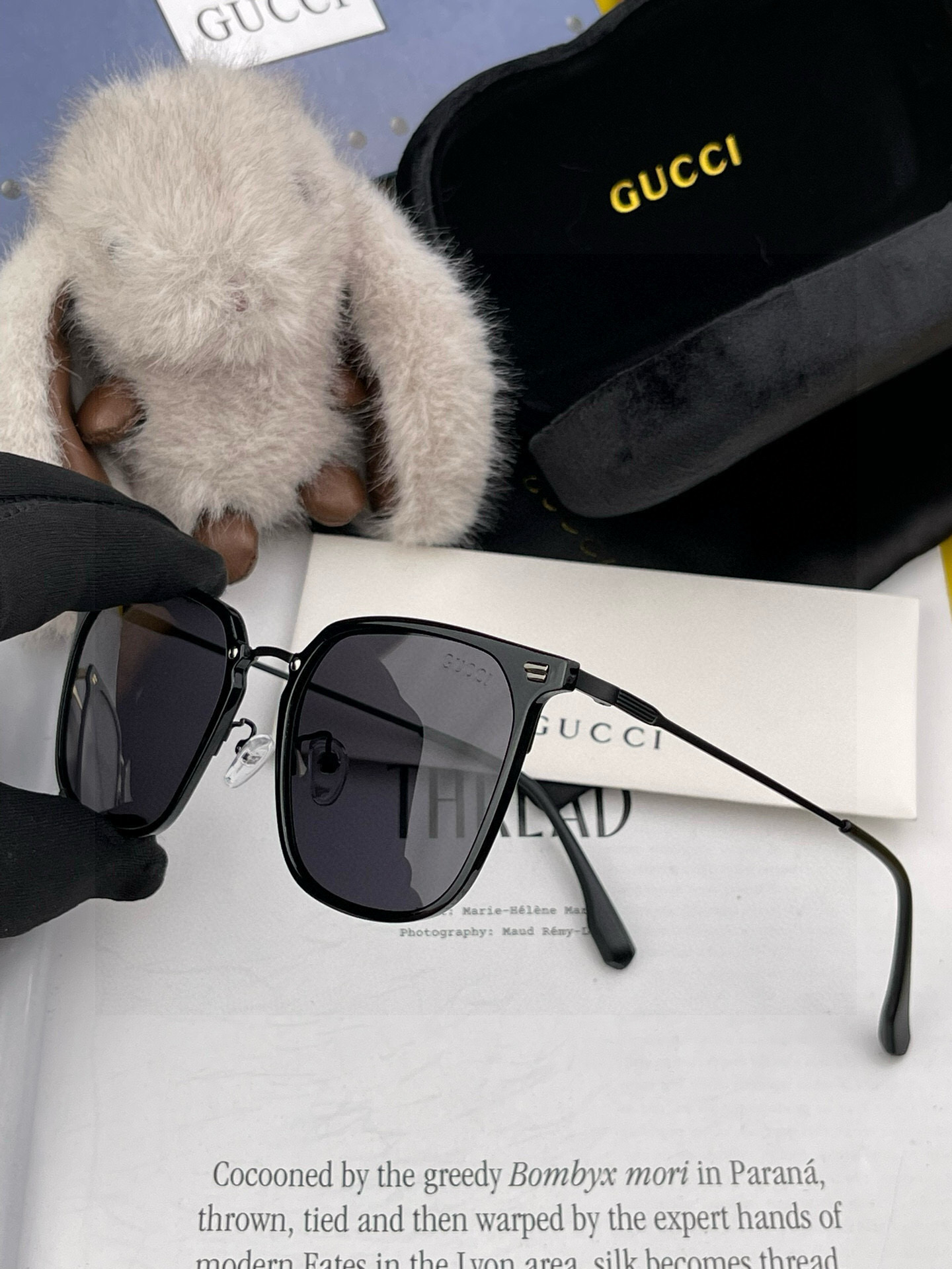    Gucci古奇 新款连体驶驾镜墨镜出行必众备多明星同款 太阳镜 男女太士阳镜飞行  型号：G819