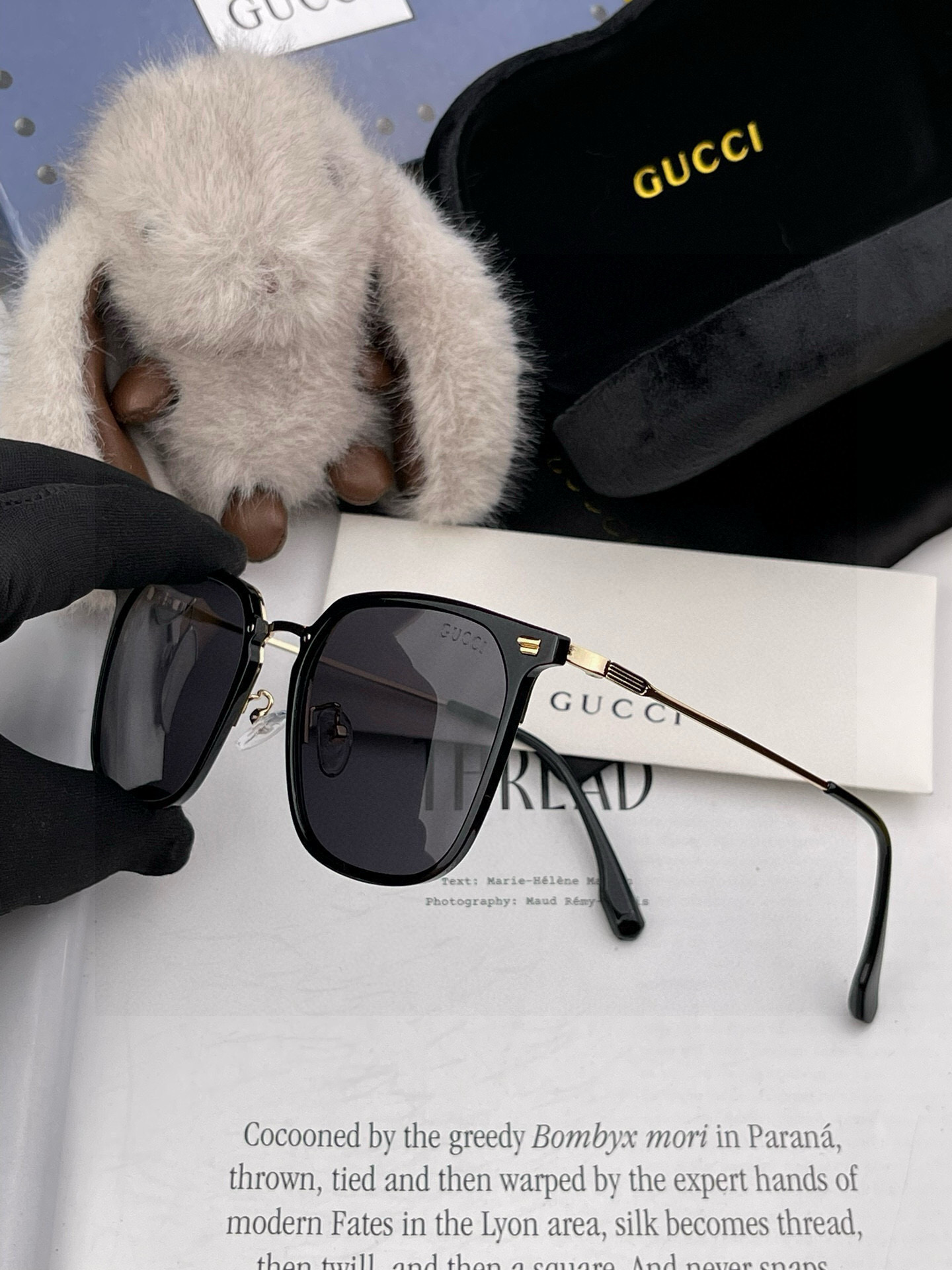    Gucci古奇 新款连体驶驾镜墨镜出行必众备多明星同款 太阳镜 男女太士阳镜飞行  型号：G819