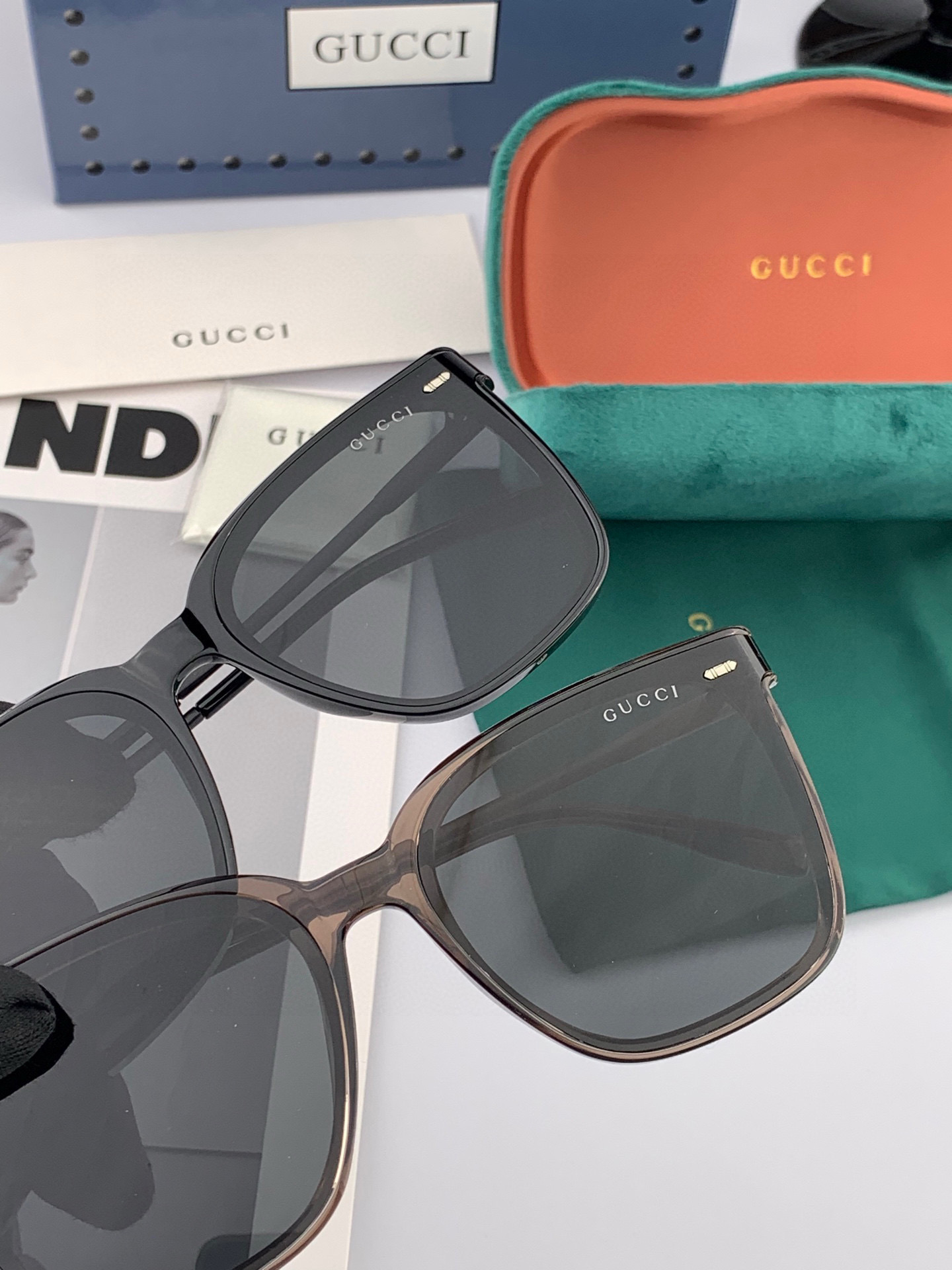 🔺 【GUCCI】2025开春新款 潮流爆款 时尚方框偏光太阳镜 高品质 佩戴舒适 网红潮款墨镜 女士高