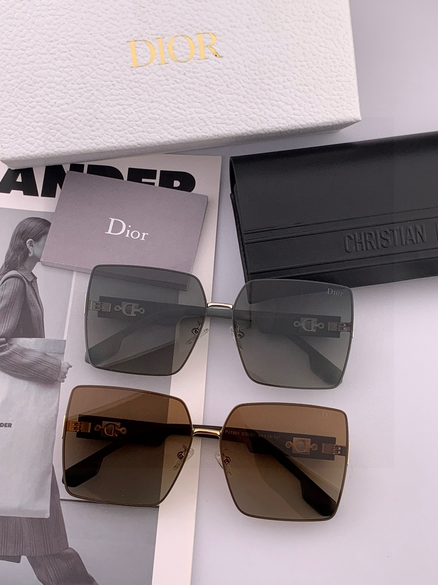  🔺 【DIOR-迪奥】2025开春新款 潮流爆款 时尚方框尼龙太阳镜 高品质 佩戴舒适 网红潮款墨镜 