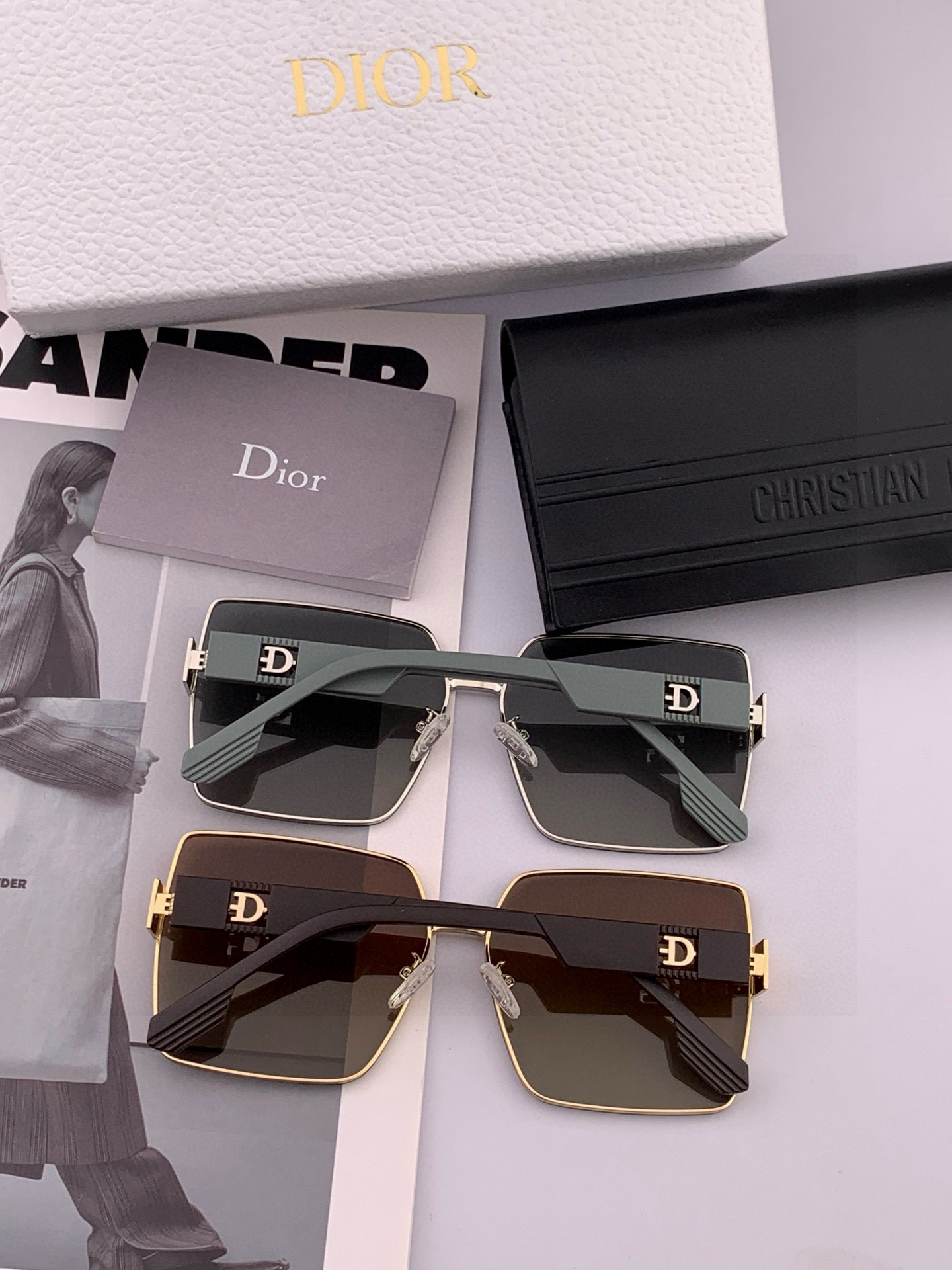  🔺 【DIOR-迪奥】2025开春新款 潮流爆款 时尚方框尼龙太阳镜 高品质 佩戴舒适 网红潮款墨镜 