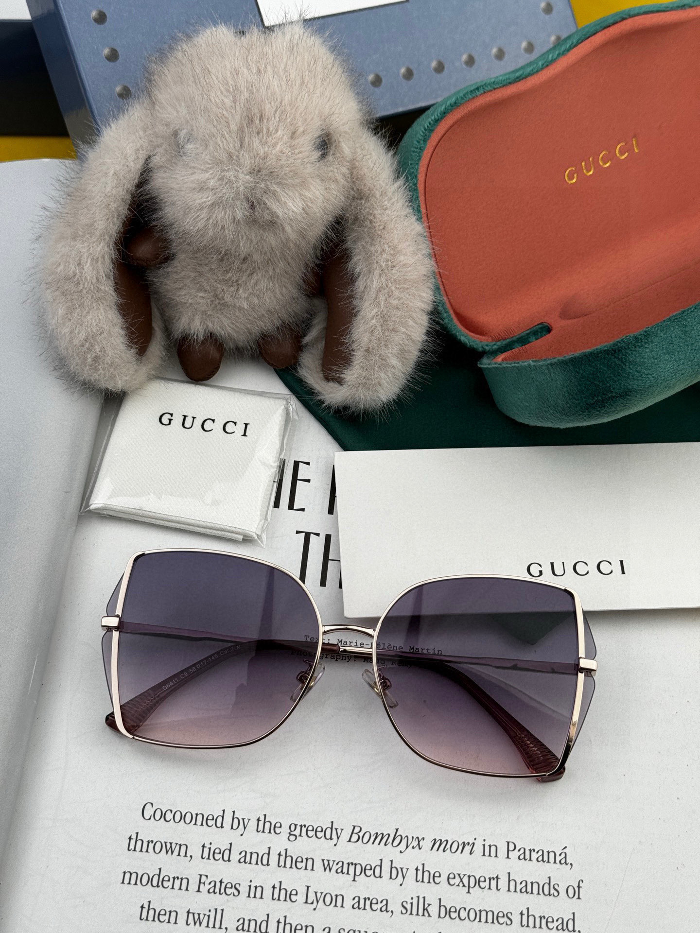 【尼龙偏光系列】GUCCI无框太阳镜墨多边形设计，不挑脸型，无论搭配大衣还是连衣裙都非常显气质尼龙偏光镜