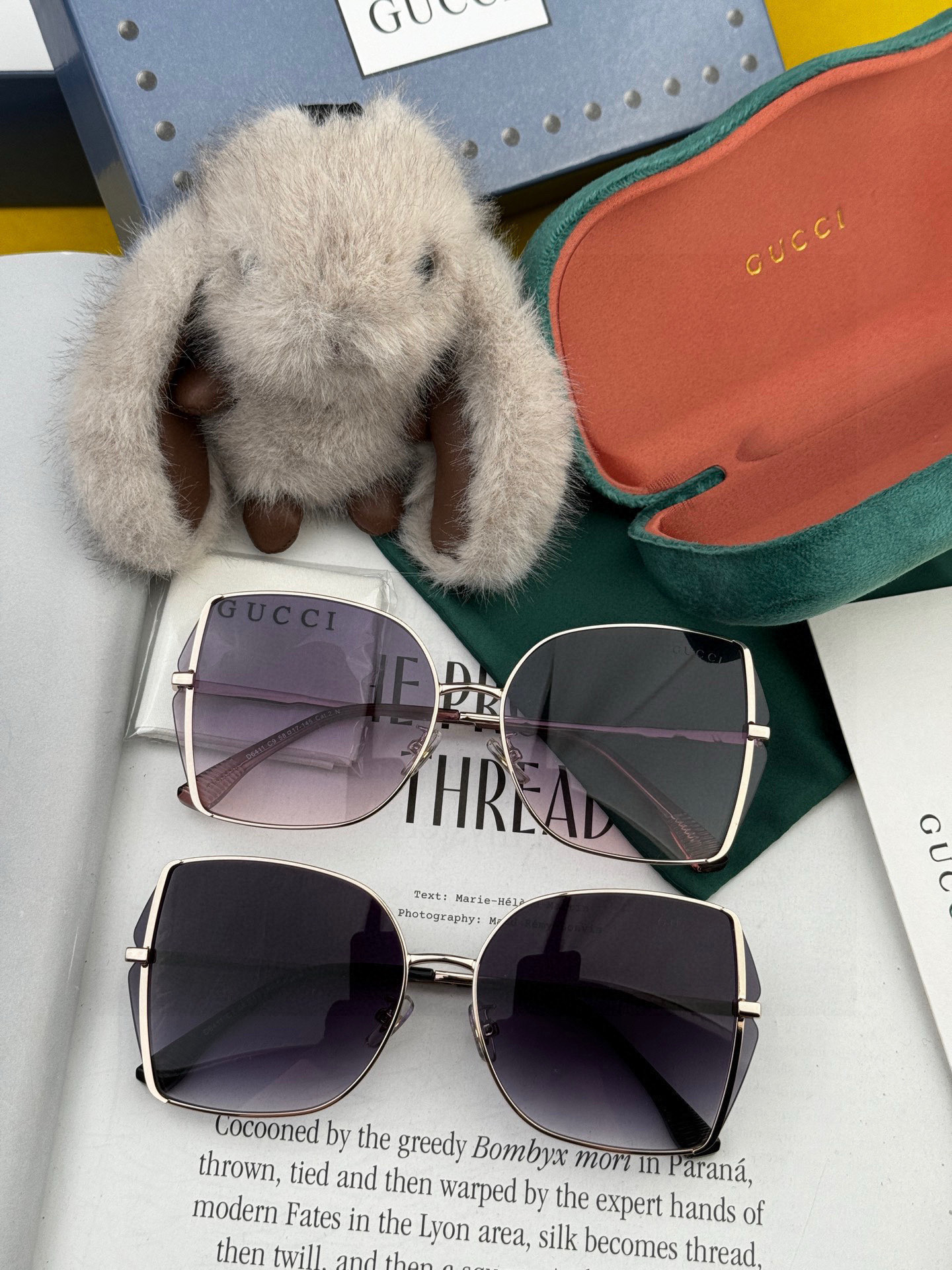 【尼龙偏光系列】GUCCI无框太阳镜墨多边形设计，不挑脸型，无论搭配大衣还是连衣裙都非常显气质尼龙偏光镜