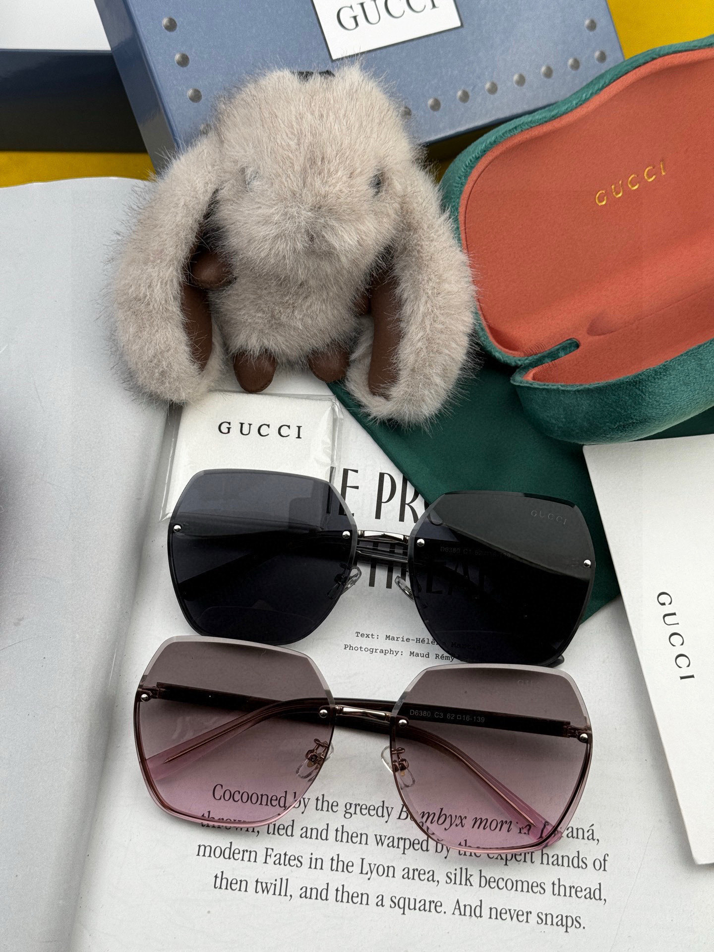 【尼龙偏光系列】GUCCI无框太阳镜墨多边形设计，不挑脸型，无论搭配大衣还是连衣裙都非常显气质尼龙偏光镜