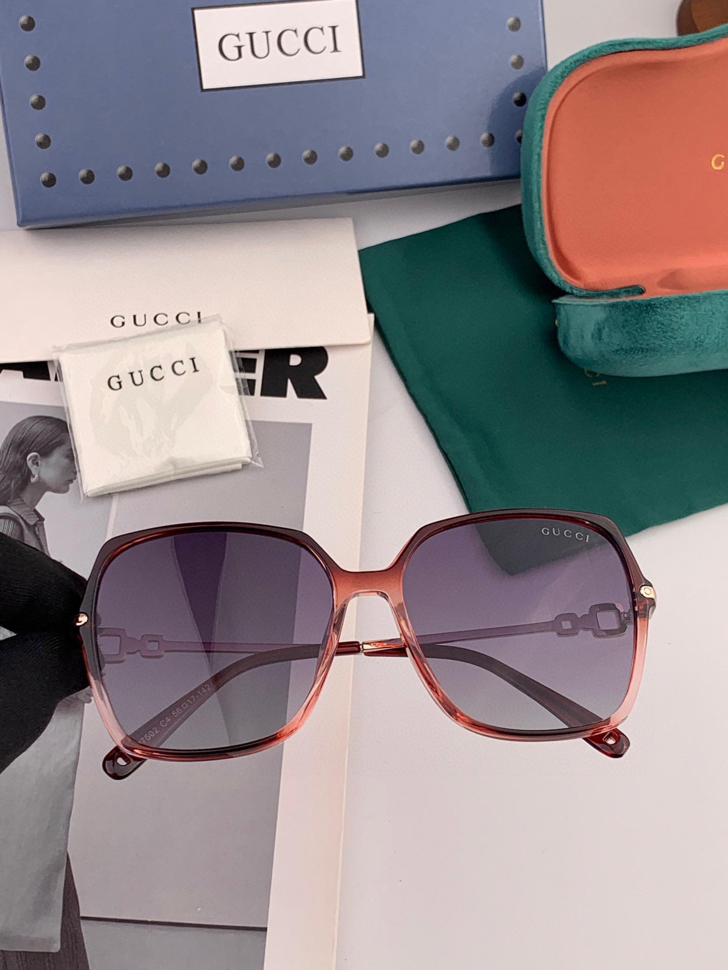   🔺 【GUCCI】2025开春新款 潮流爆款 时尚圆框偏光太阳镜 高品质 佩戴舒适 网红潮款墨镜 女
