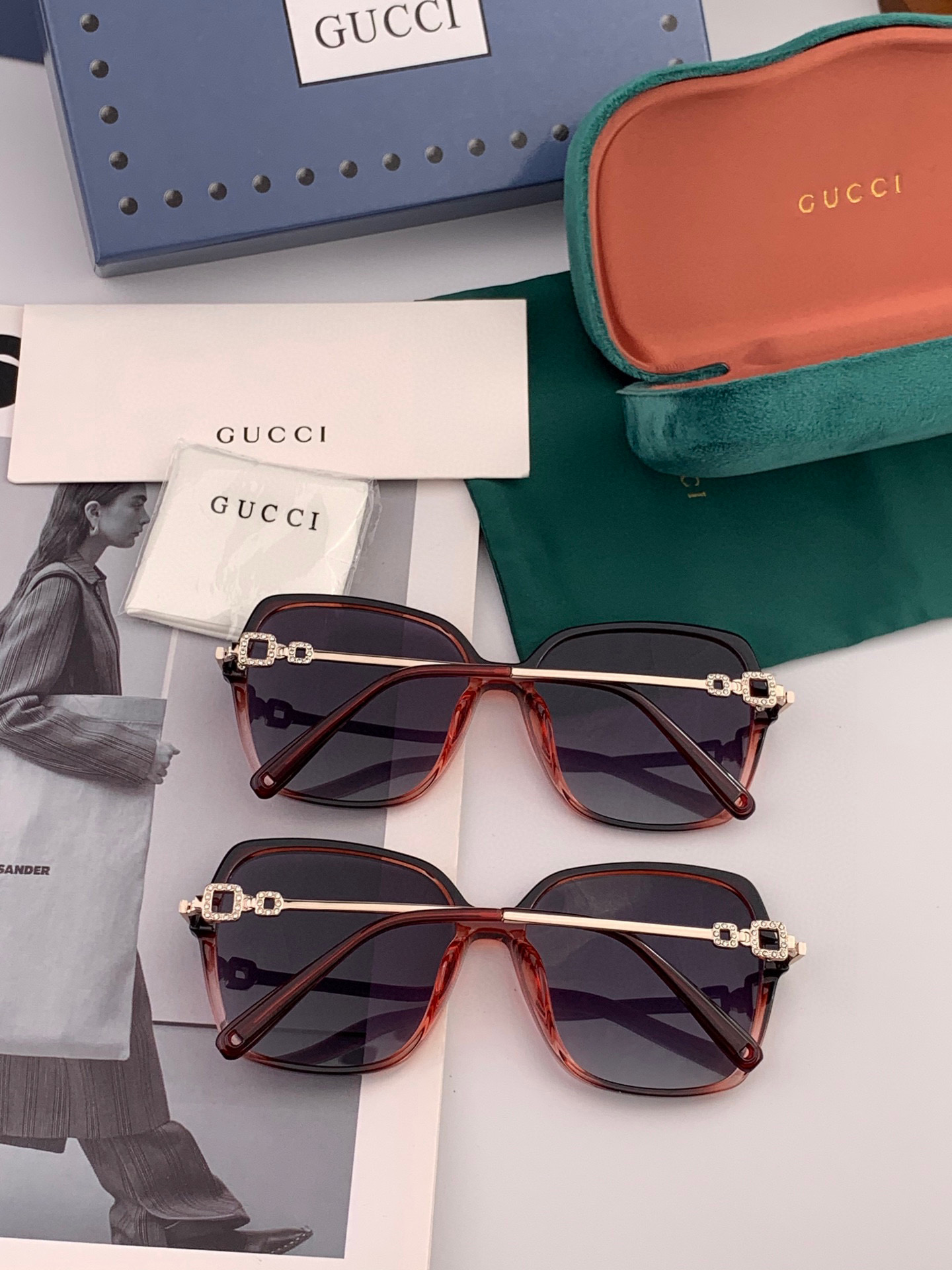   🔺 【GUCCI】2025开春新款 潮流爆款 时尚圆框偏光太阳镜 高品质 佩戴舒适 网红潮款墨镜 女