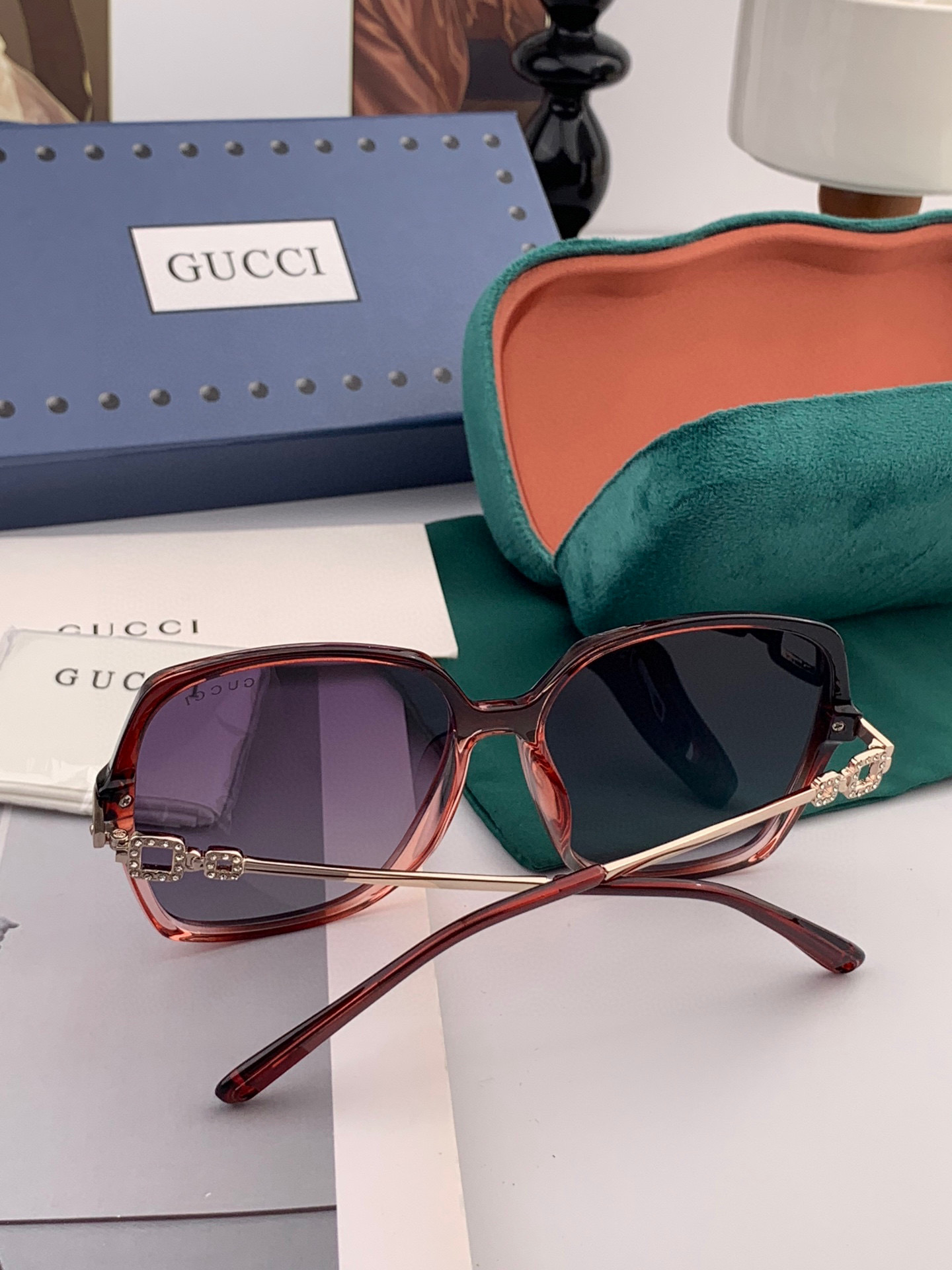   🔺 【GUCCI】2025开春新款 潮流爆款 时尚圆框偏光太阳镜 高品质 佩戴舒适 网红潮款墨镜 女