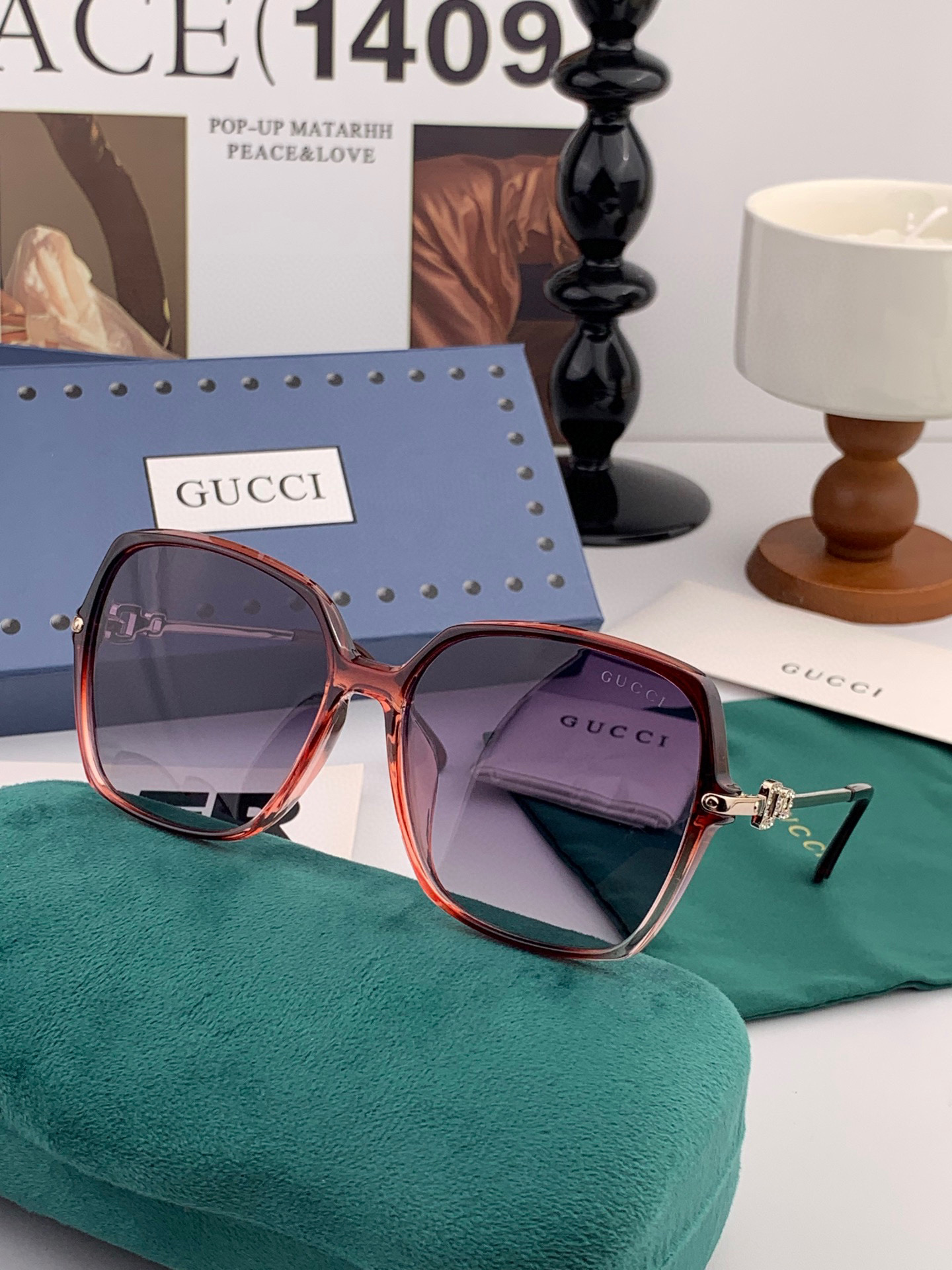   🔺 【GUCCI】2025开春新款 潮流爆款 时尚圆框偏光太阳镜 高品质 佩戴舒适 网红潮款墨镜 女