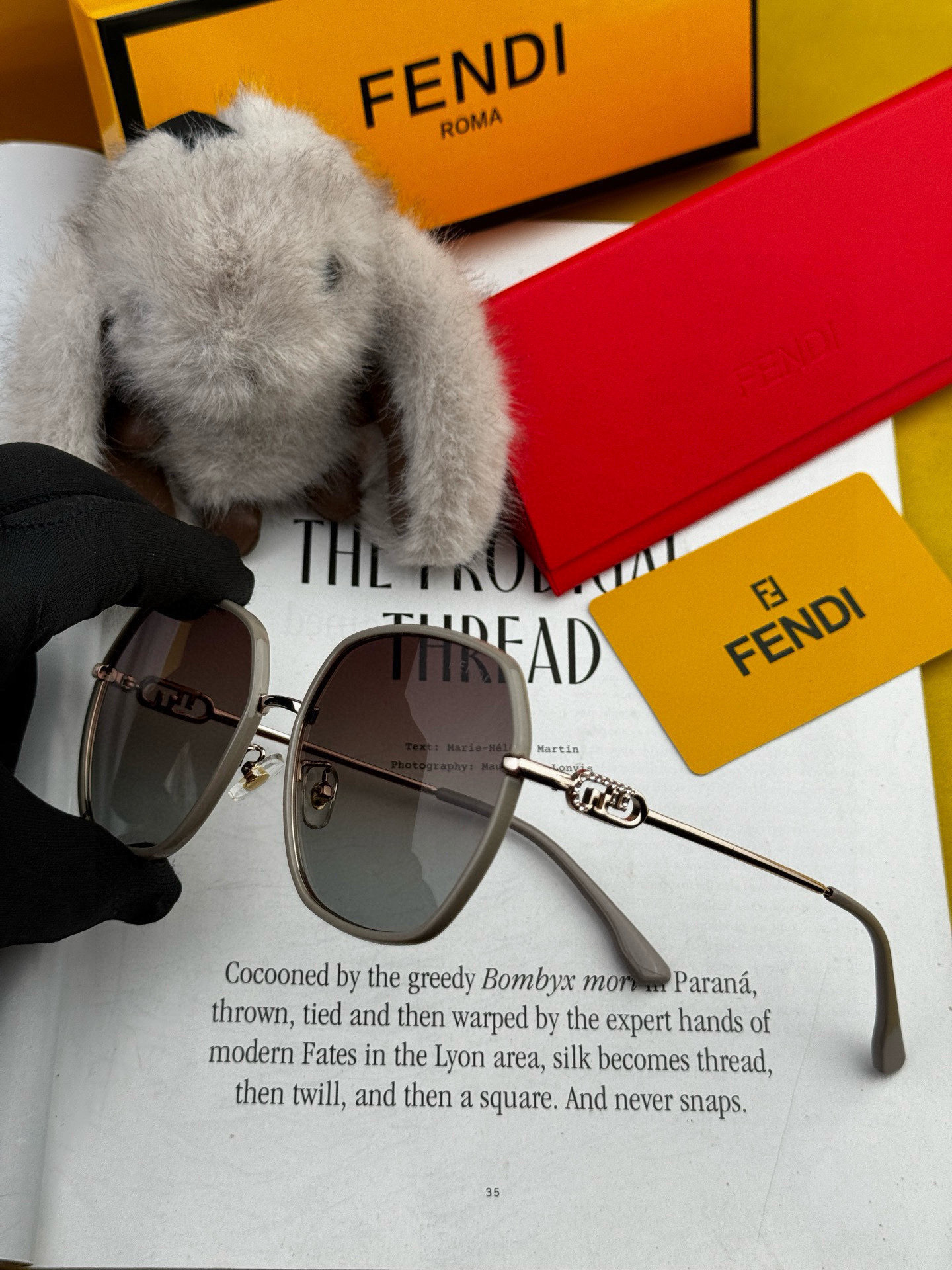 🔺 【芬迪】2025开春新款 潮流爆款 时尚方框偏光太阳镜 高品质 佩戴舒适 网红潮款墨镜 女士高清偏光