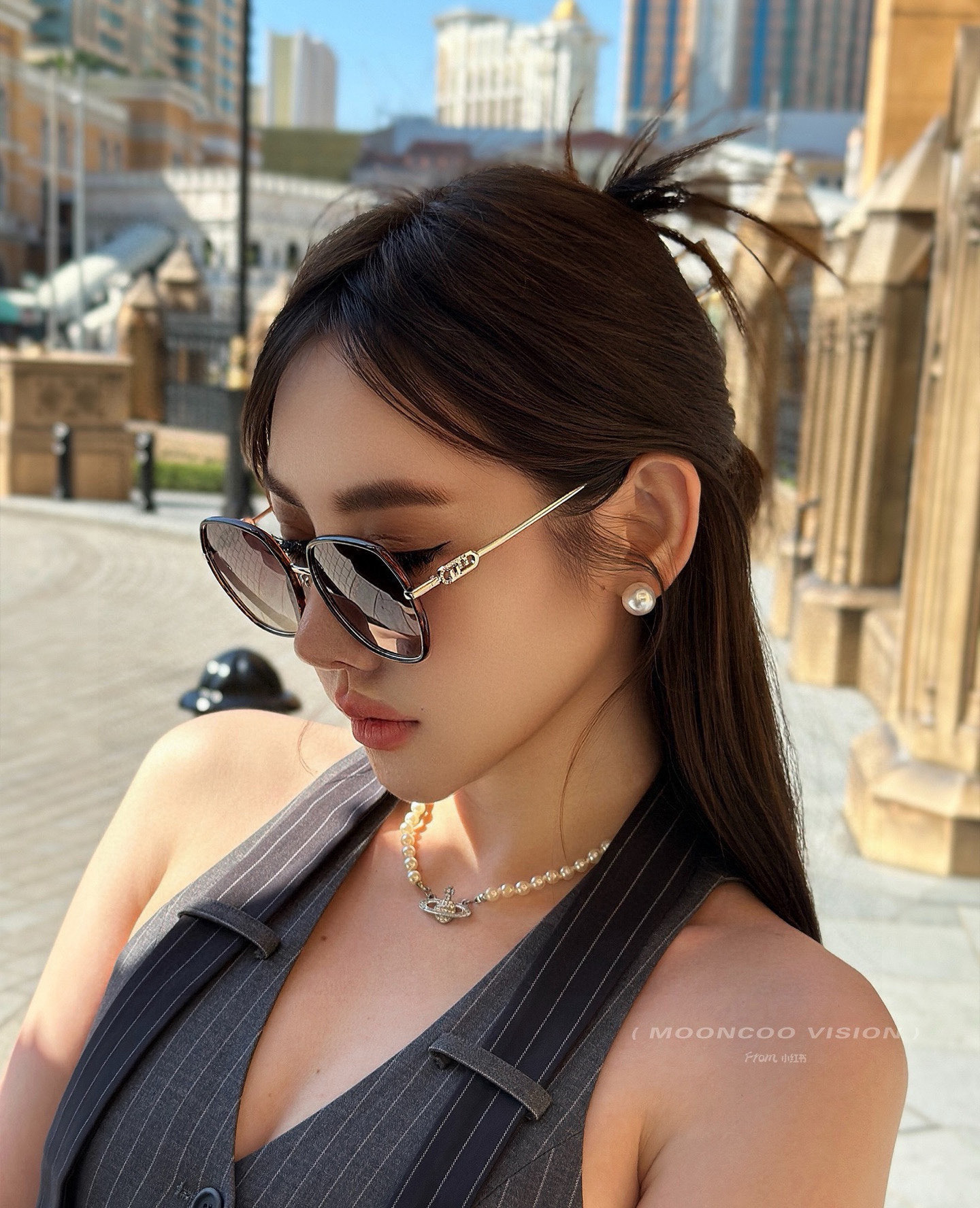 🔺 【芬迪】2025开春新款 潮流爆款 时尚方框偏光太阳镜 高品质 佩戴舒适 网红潮款墨镜 女士高清偏光