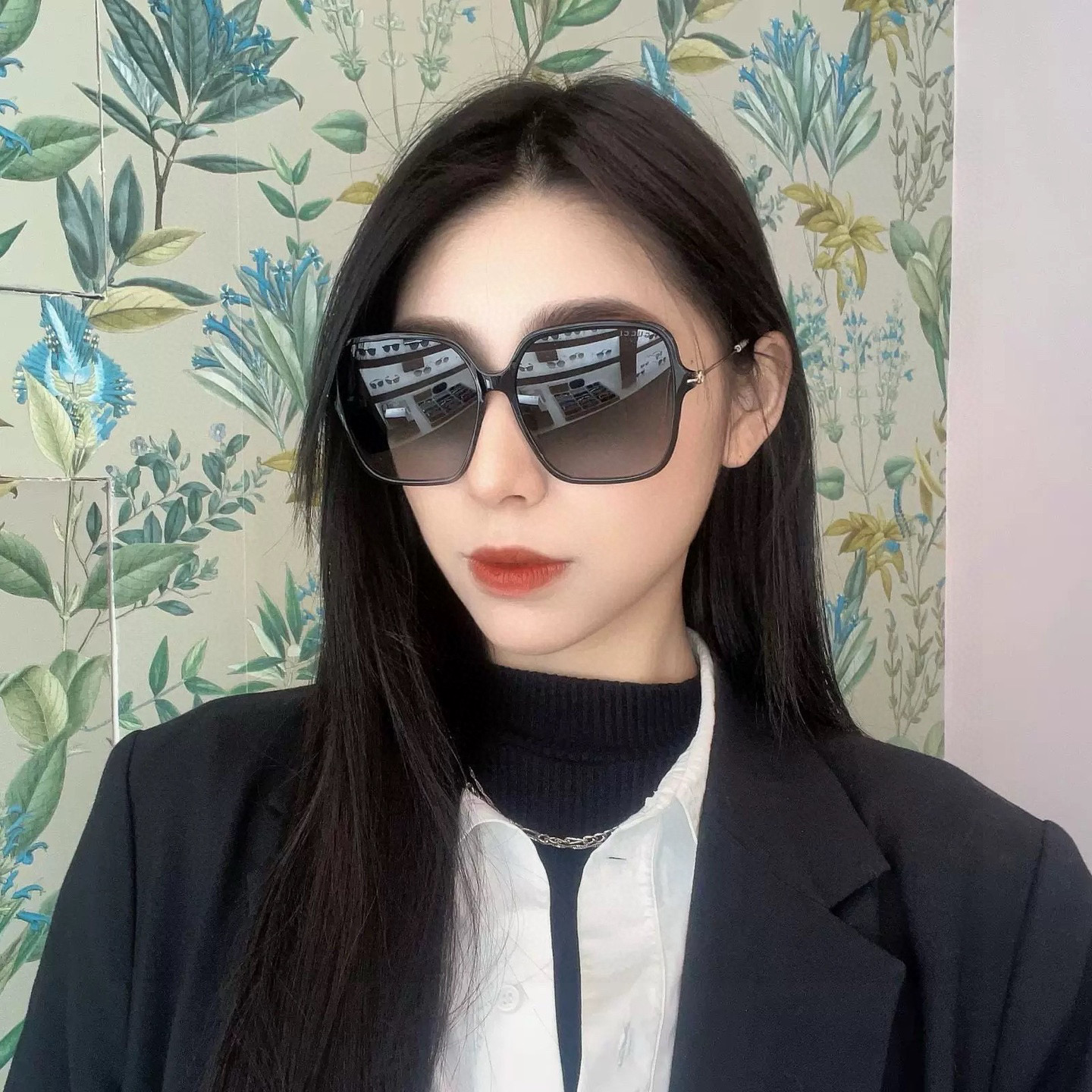   🔺 【GUCCI】2025开春新款 潮流爆款 时尚圆框偏光太阳镜 高品质 佩戴舒适 网红潮款墨镜 女