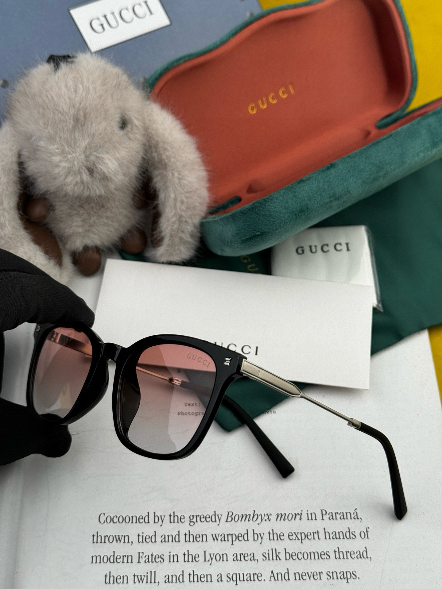 🔺 【GUCCI】2025开春新款 潮流爆款 时尚折叠方框偏光太阳镜 高品质 佩戴舒适 网红潮款墨镜 型