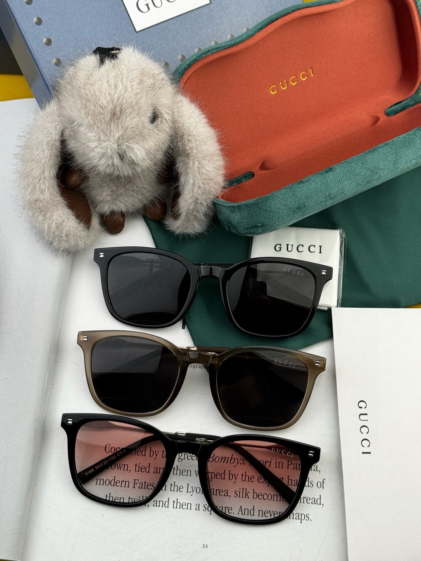 🔺 【GUCCI】2025开春新款 潮流爆款 时尚折叠方框偏光太阳镜 高品质 佩戴舒适 网红潮款墨镜 型