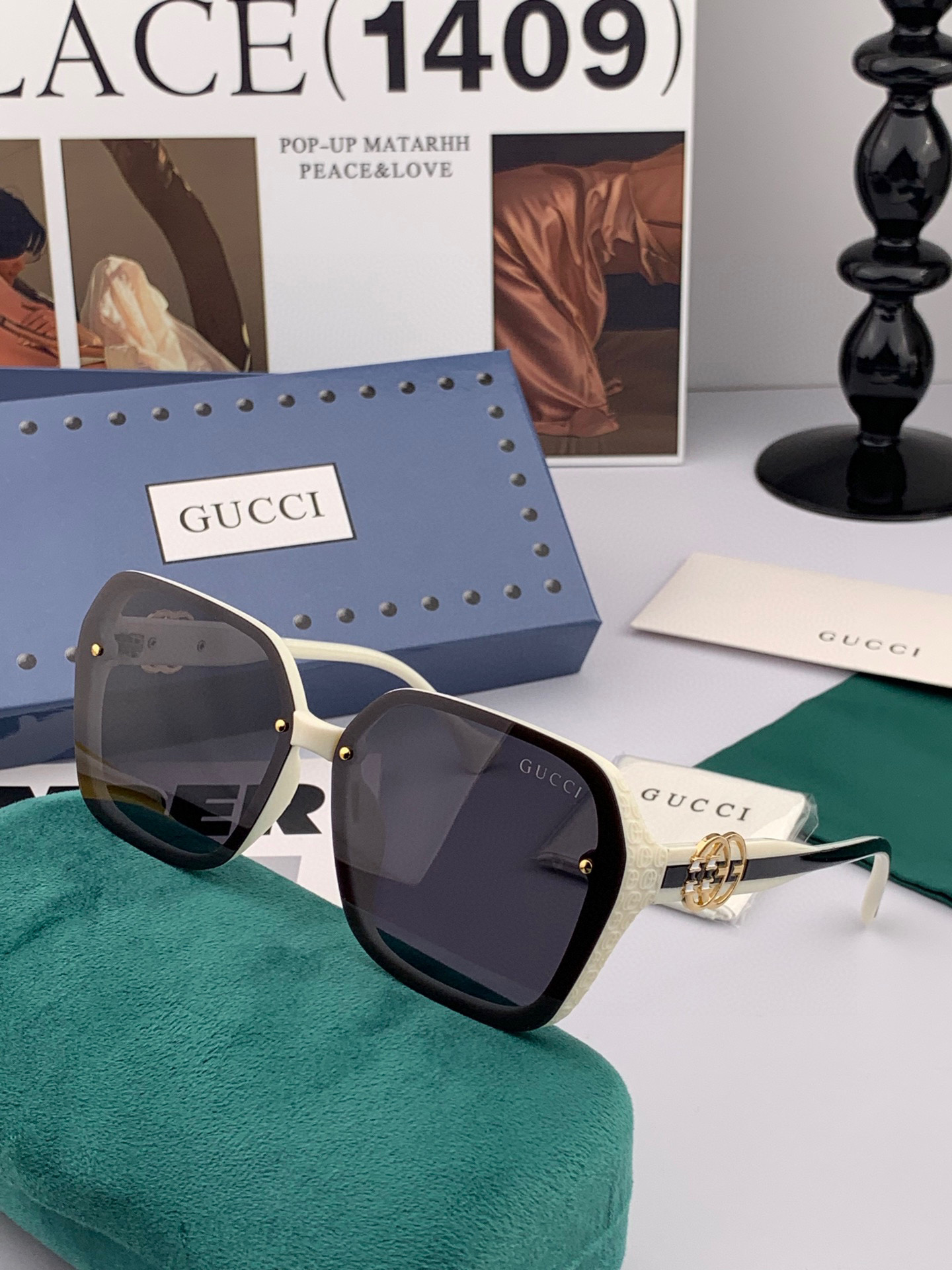 🔺 【GUCCI-偏光太阳镜】2025开春新款 潮流爆款 时尚方框偏光太阳镜 高品质 佩戴舒适 网红潮款
