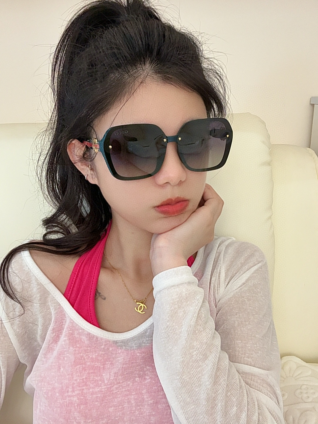 🔺 【GUCCI-偏光太阳镜】2025开春新款 潮流爆款 时尚方框偏光太阳镜 高品质 佩戴舒适 网红潮款