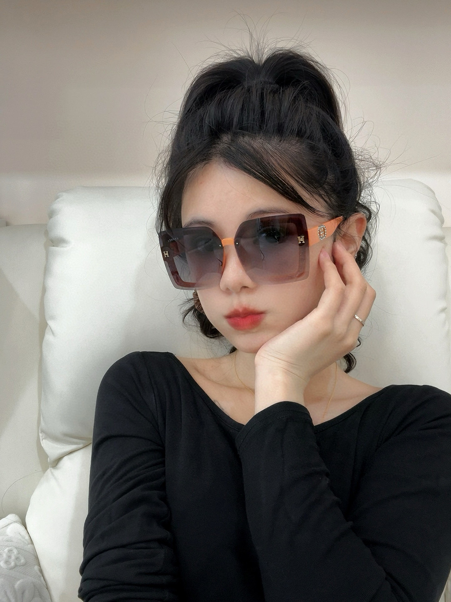   HERMES 爱马仕 2025开春新款🎈原版出货 网红超爆款💙经典奢华全球风强酷亲亲 时尚方框太阳镜