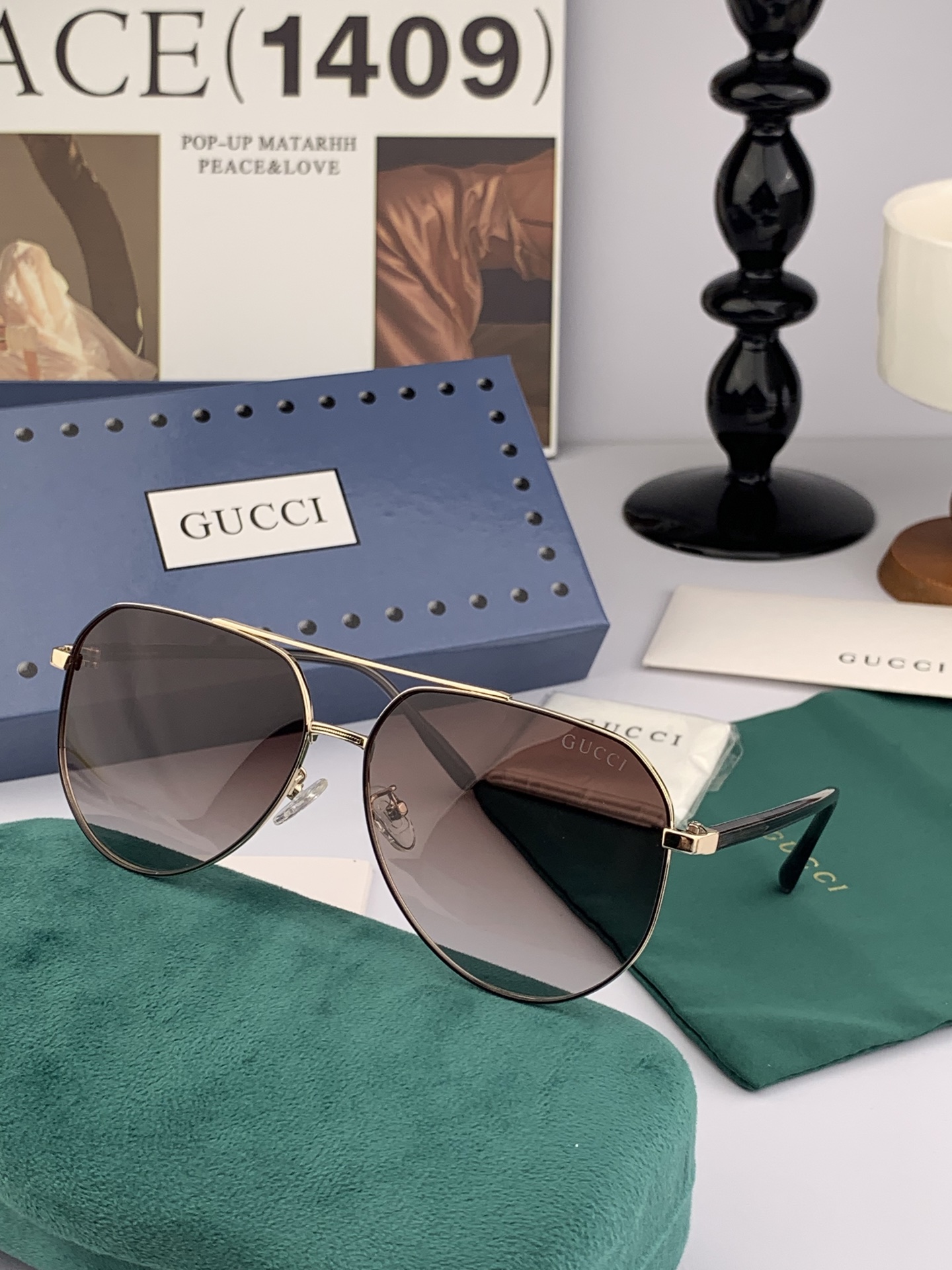   Gucci 。  高品质男女款墨镜   👍 进口宝丽来偏光镜片  。蛤蟆镜 开车钓鱼都可 。百搭显瘦