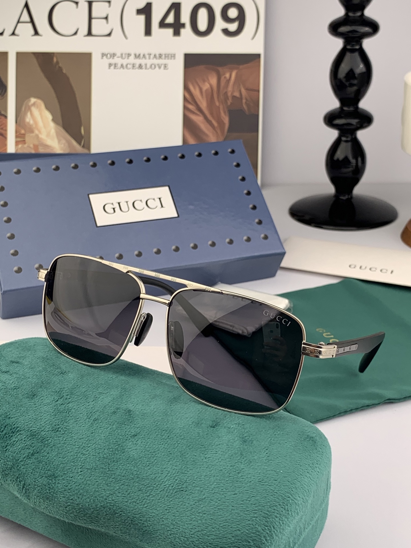   GUCCI。  高品质男女款墨镜   👍 进口宝丽来偏光镜片  。 开车钓鱼都可 。百搭显瘦墨镜韩版