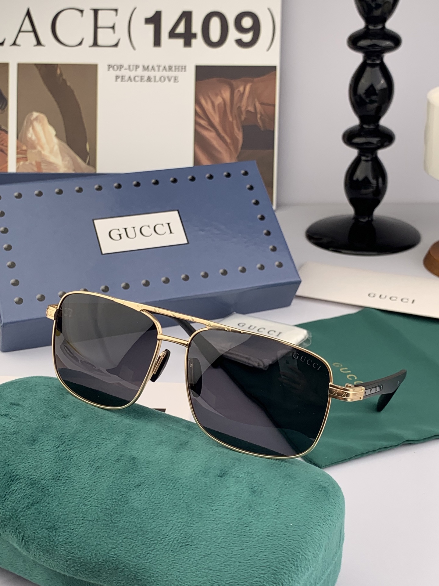   GUCCI。  高品质男女款墨镜   👍 进口宝丽来偏光镜片  。 开车钓鱼都可 。百搭显瘦墨镜韩版