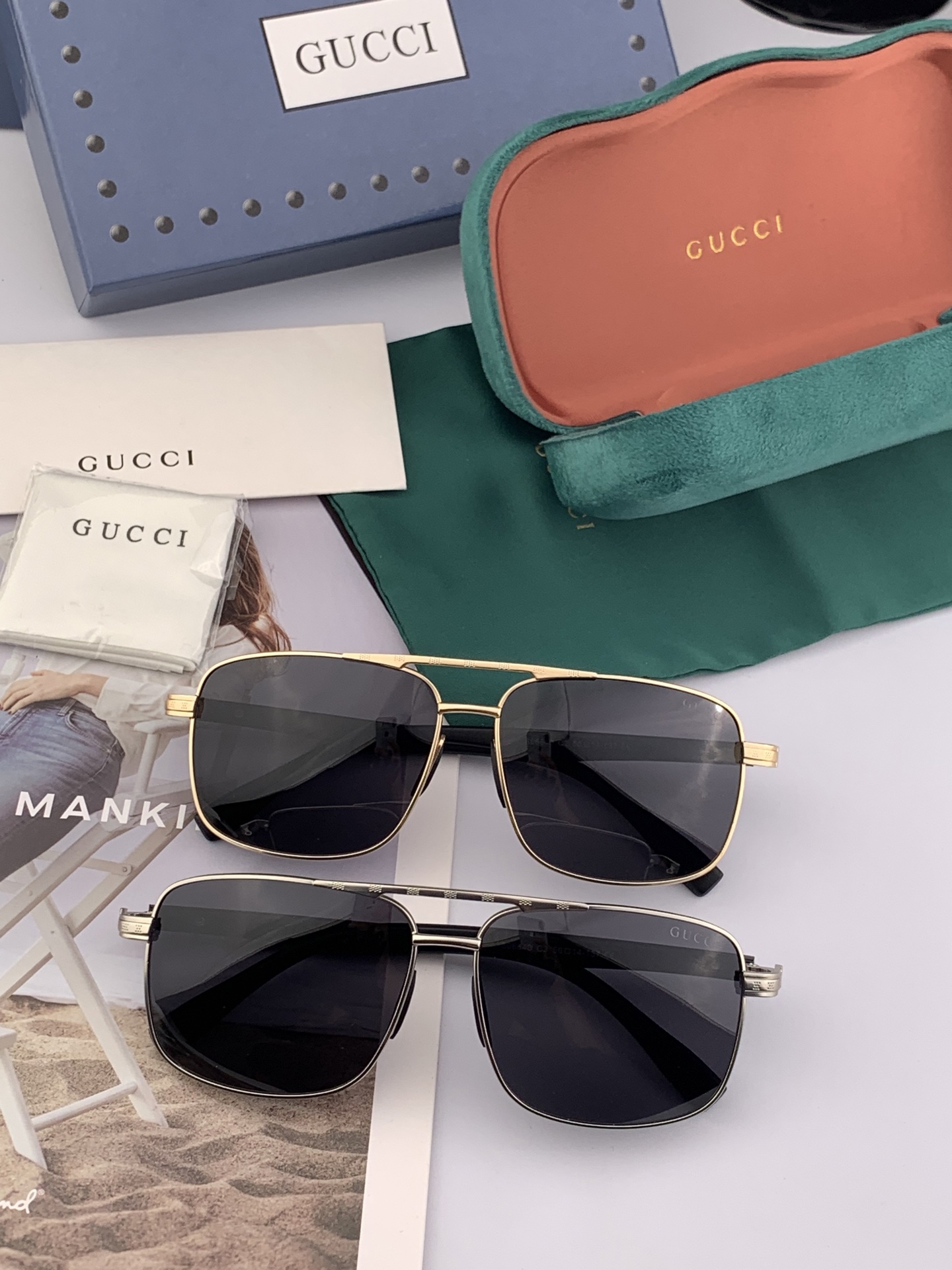   GUCCI。  高品质男女款墨镜   👍 进口宝丽来偏光镜片  。 开车钓鱼都可 。百搭显瘦墨镜韩版