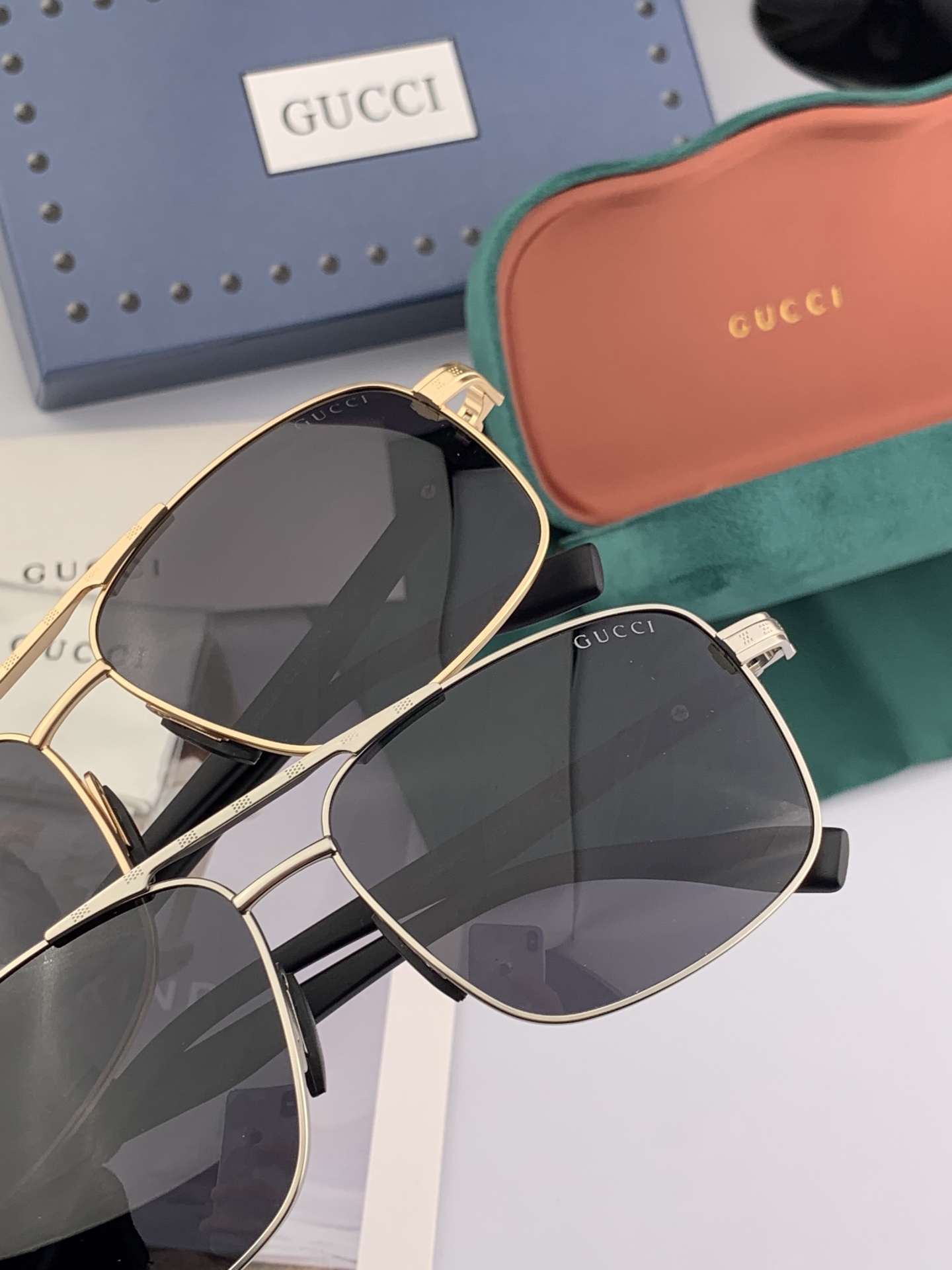   GUCCI。  高品质男女款墨镜   👍 进口宝丽来偏光镜片  。 开车钓鱼都可 。百搭显瘦墨镜韩版