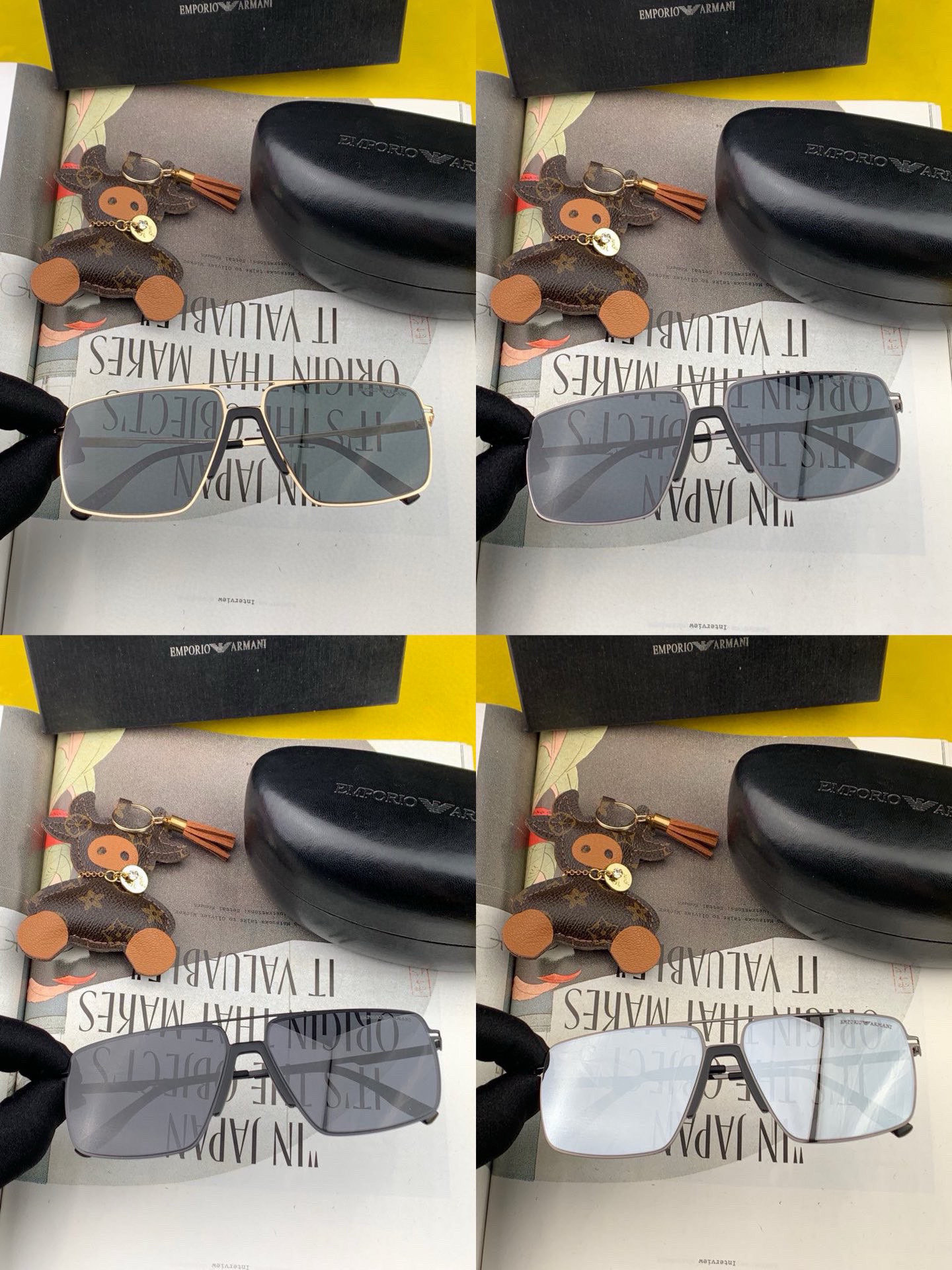       阿玛尼男款炫彩飞行员偏光太阳镜 ❤️材质：高清尼龙加厚卡槽高清偏光镜片 🌹无边框镜架💕颜👍型