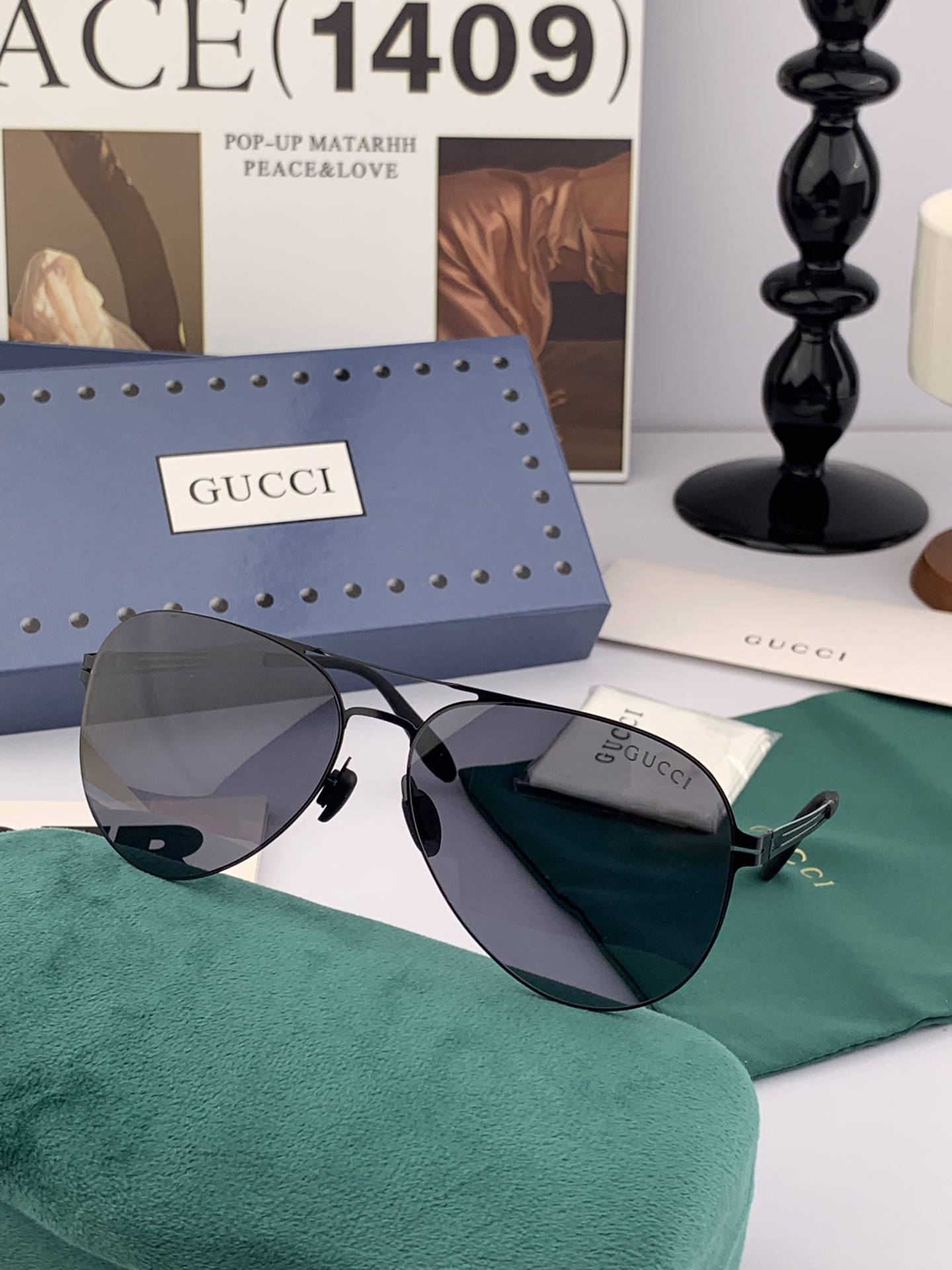 ♦️ GUCCI 2025新款男女情侣款太阳镜iP电镀永不褪色 超轻超有弹性整幅眼镜无螺丝重要的是压不坏