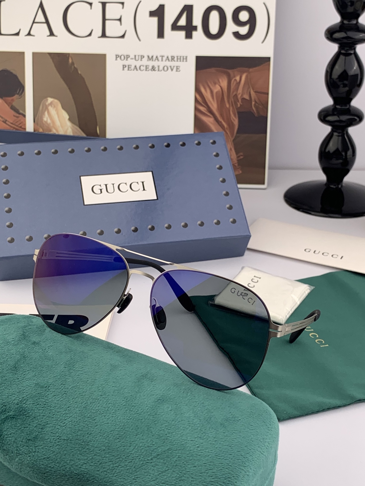 ♦️ GUCCI 2025新款男女情侣款太阳镜iP电镀永不褪色 超轻超有弹性整幅眼镜无螺丝重要的是压不坏