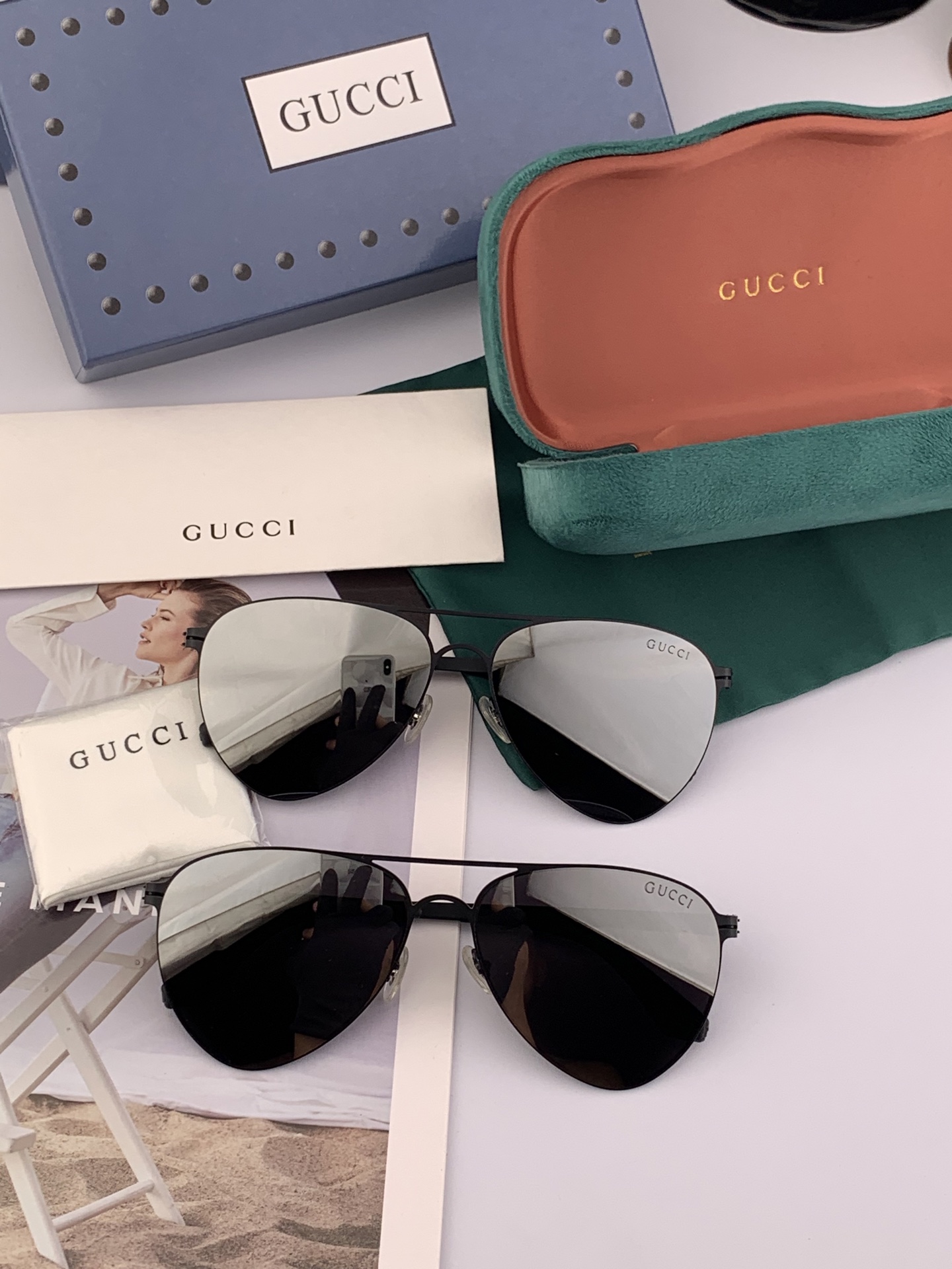         GUCCI 2025新款超轻无螺丝压不坏系列情侣款太阳镜高清尼龙镜片 商务旅行版 绅士高