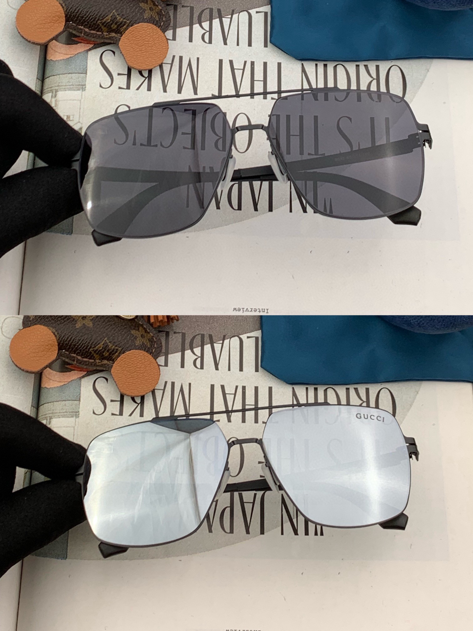      GUCC* 新款男女情侣款太阳iP电镀永不褪色 卖点：超轻超有弹性整幅眼镜无螺丝重要的是压不坏