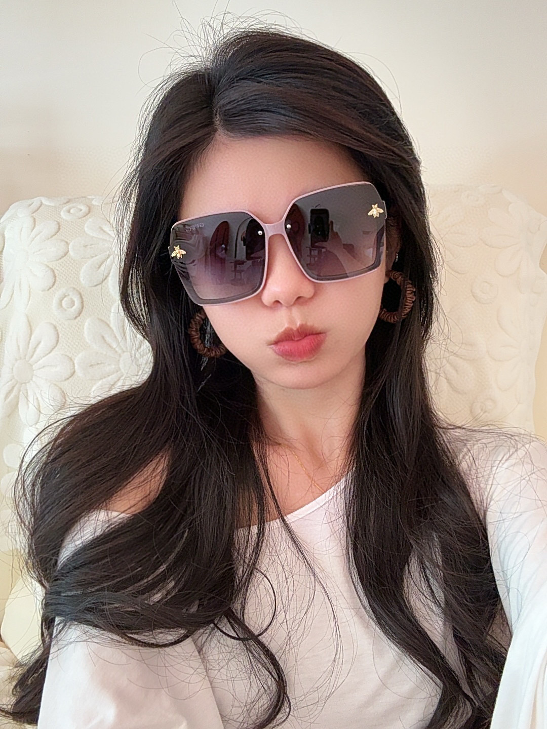   超好看 潮酷【GUCCI】古驰 太阳镜以独特魅力和前卫风格诠释春夏最新眼镜，以方框设计两边经典双小蜜