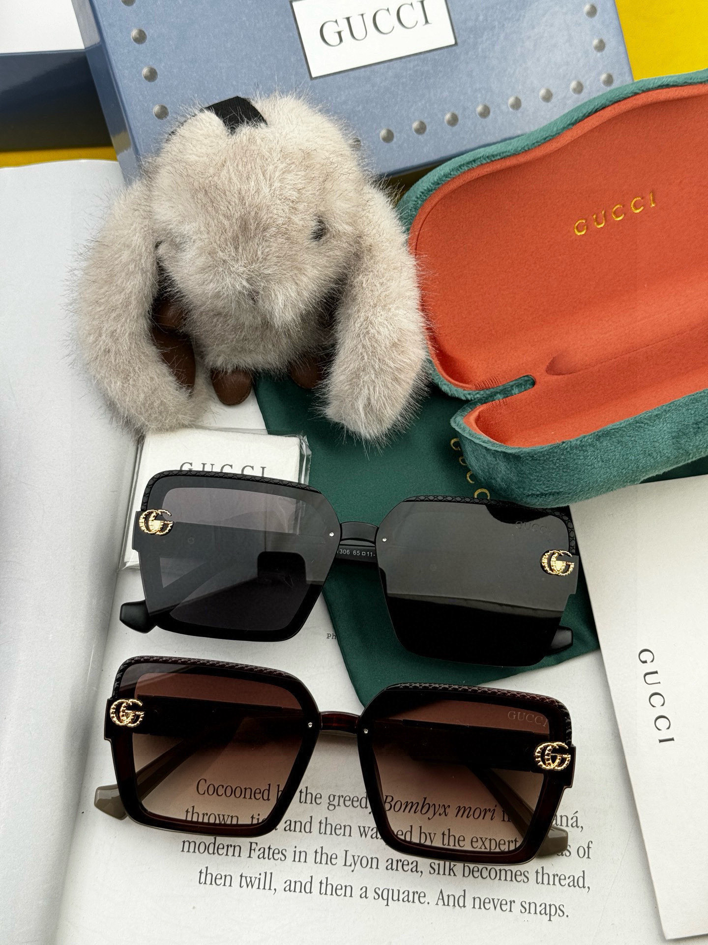  🔺 【GUCCI】2025开春新款 潮流爆款 时尚方框太阳镜 高品质 佩戴舒适 网红潮款墨镜 型号：G