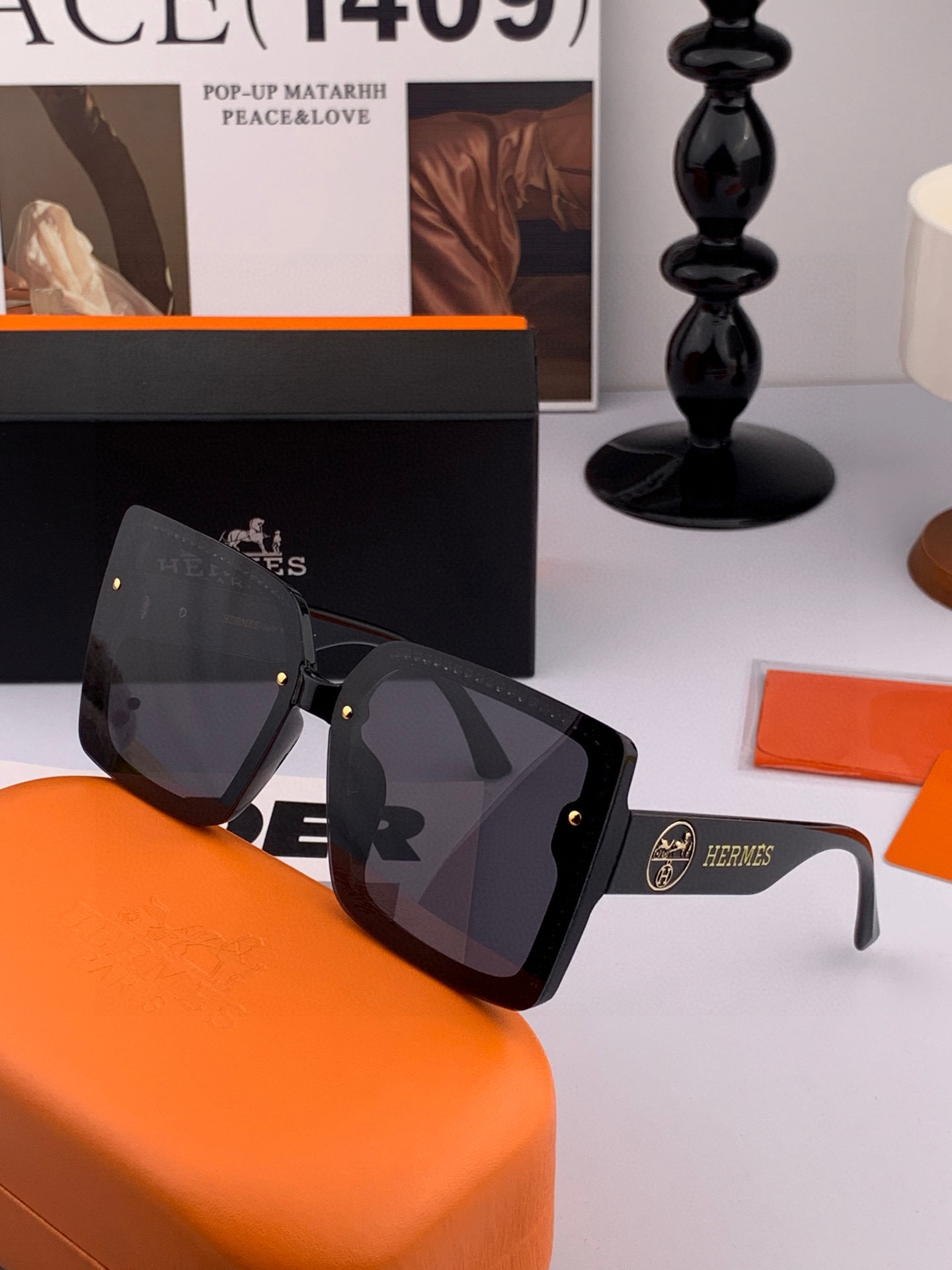  2025新款 爱马仕女士偏光太阳镜🕶️ 宝丽来高清镜片🎉高品质TR-90镜框 时尚百搭！
型号：H47