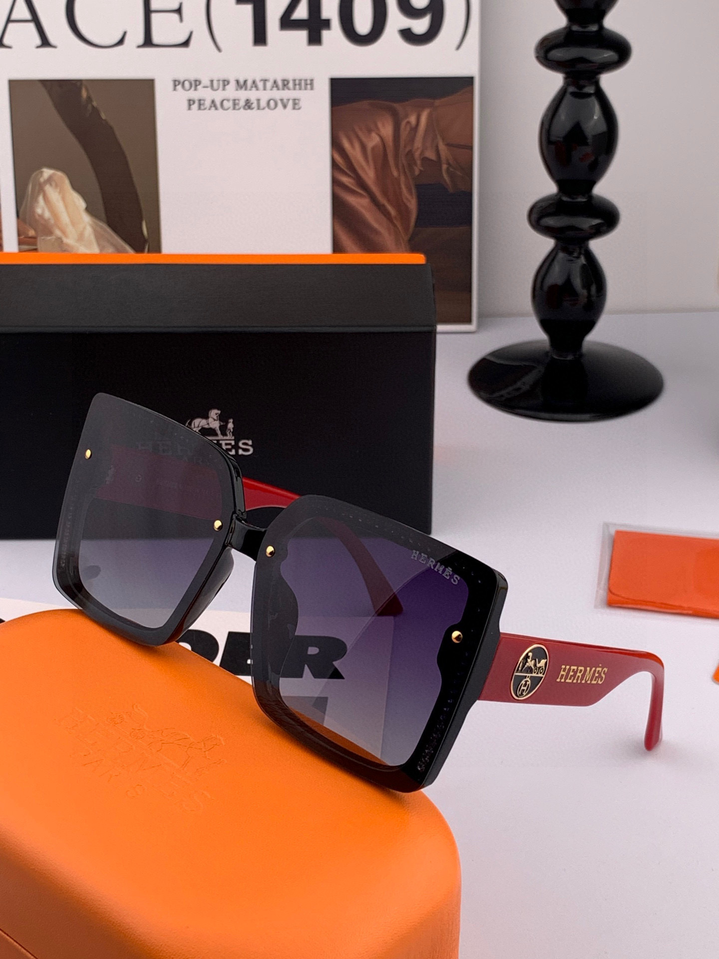  2025新款 爱马仕女士偏光太阳镜🕶️ 宝丽来高清镜片🎉高品质TR-90镜框 时尚百搭！
型号：H47