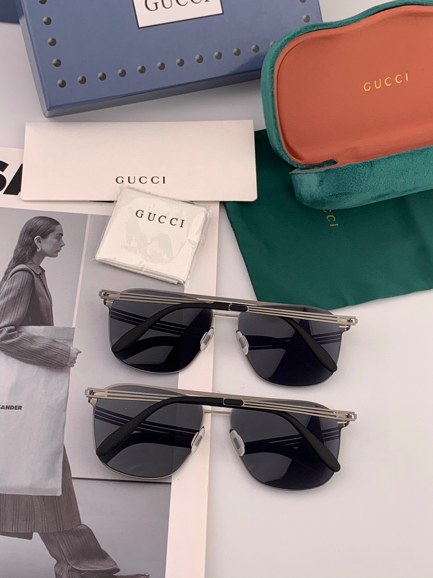 ♦️ GUCCI 2025新款男女情侣款太阳镜iP电镀永不褪色 超轻超有弹性整幅眼镜无螺丝重要的是压不坏