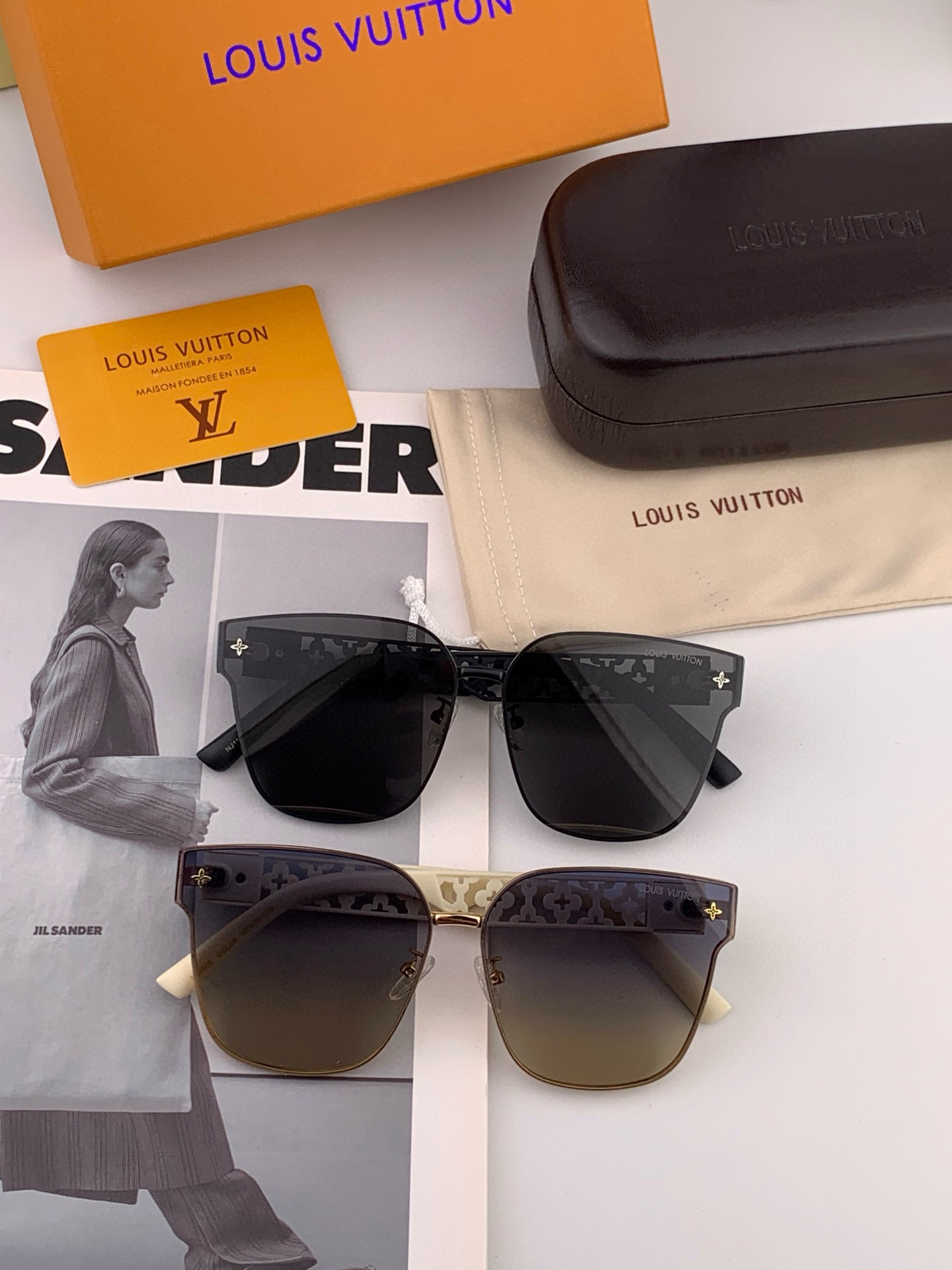  【尼龙偏光系列】lv大框太阳镜墨镜经典的方框设计，不挑脸型，无论搭配大衣还是连衣裙都非常显气质尼龙偏光