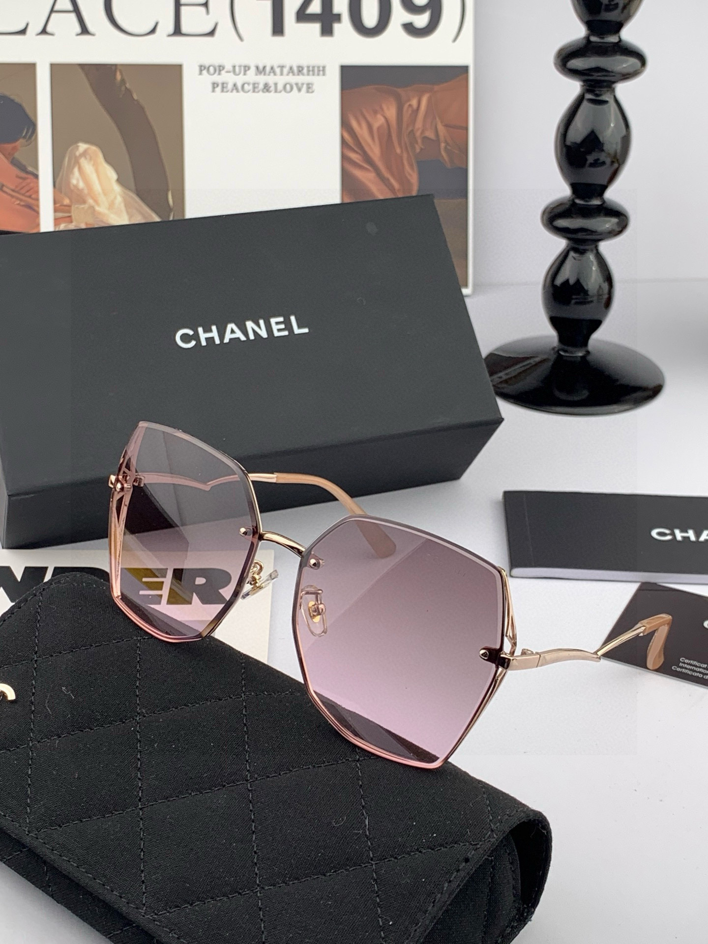 🔺 【香奈儿-尼龙偏光太阳镜】2025开春新款 潮流爆款 时尚多边形偏光太阳镜 高品质 佩戴舒适 网红潮